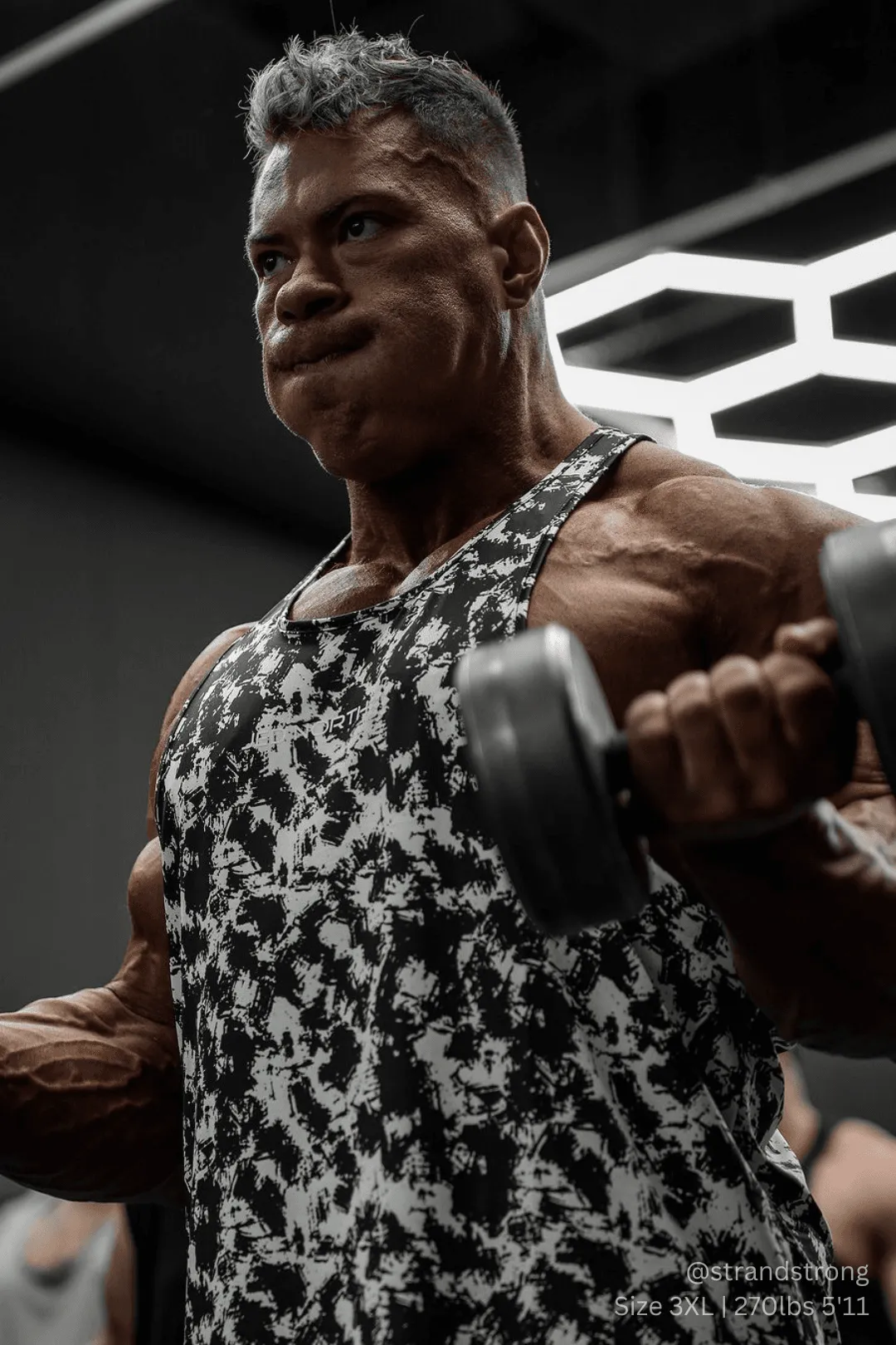 low - visibility Graphic Muscle Stringer - B&W Paint Brush