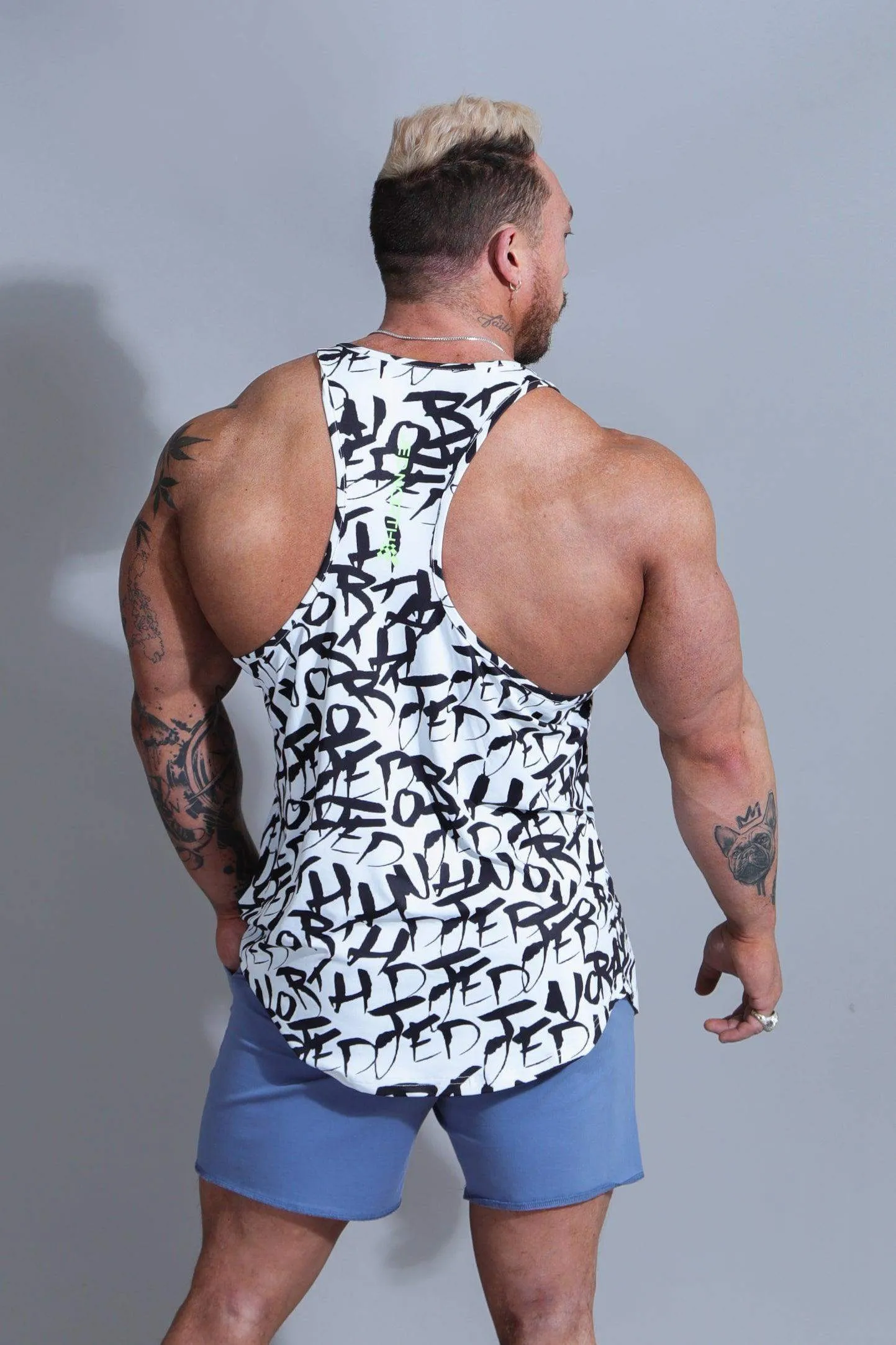 Body Mapped Panels Body Mapping Zones Graphic Muscle Stringer - Chaotic White