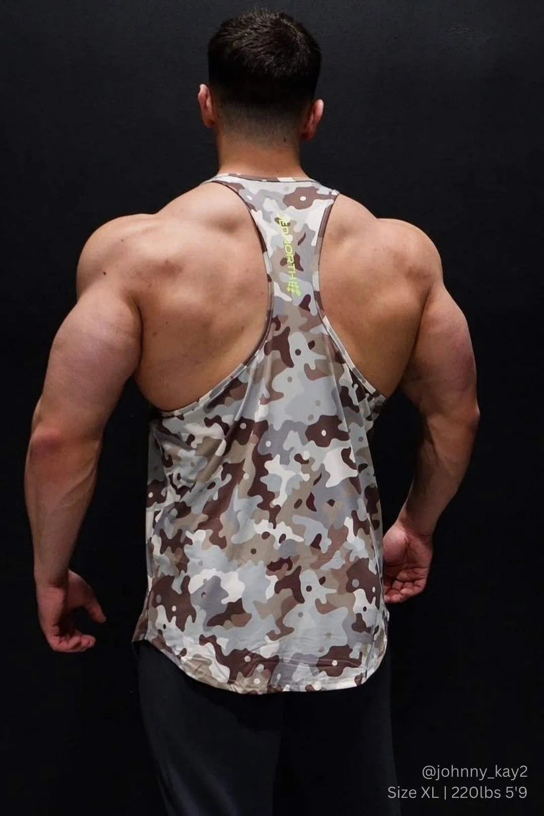 low - altitude use Water Repellent Coating Graphic Muscle Stringer - Khaki Camo