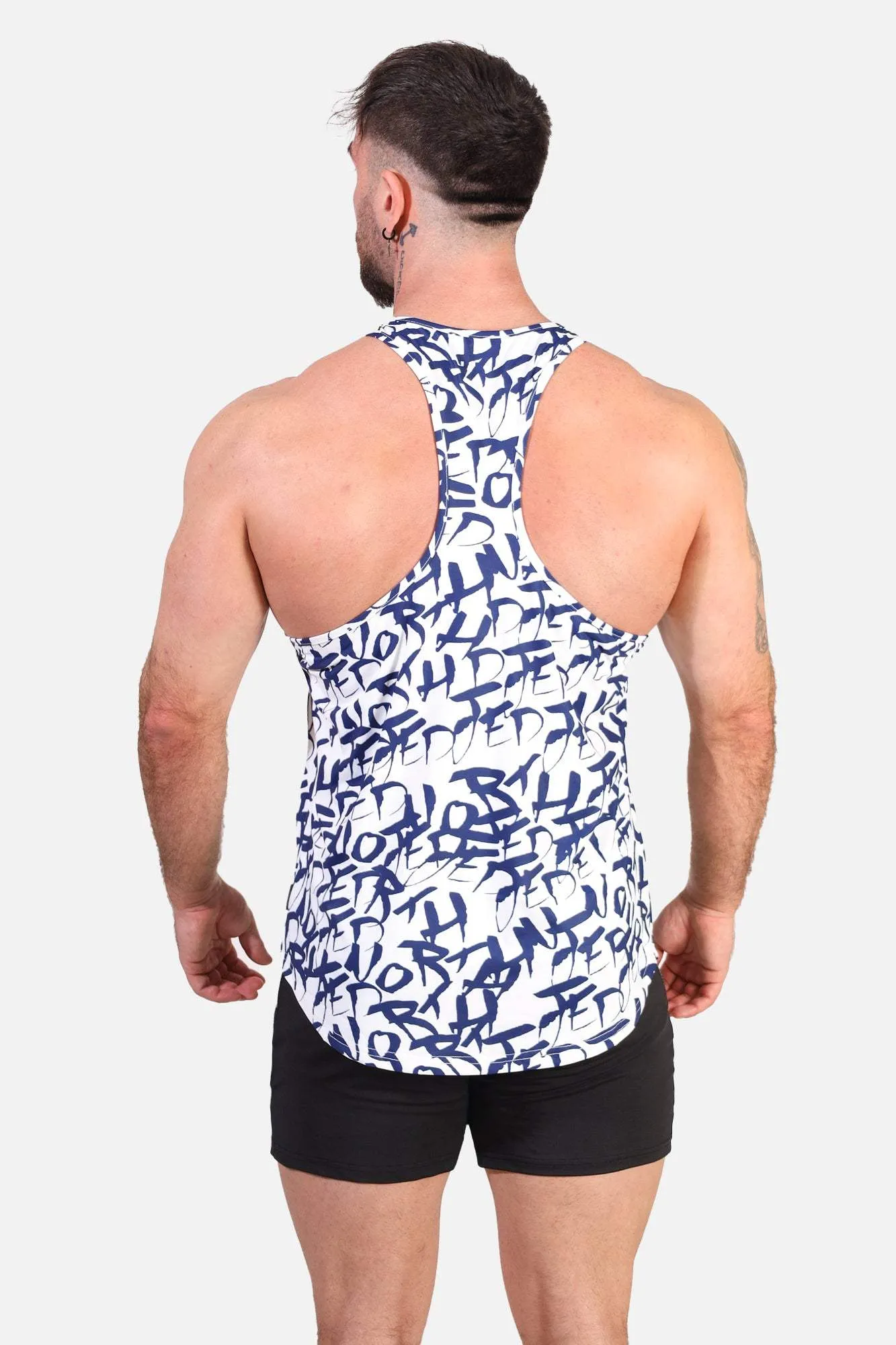 data analysis Graphic Muscle Stringer - White Graffiti