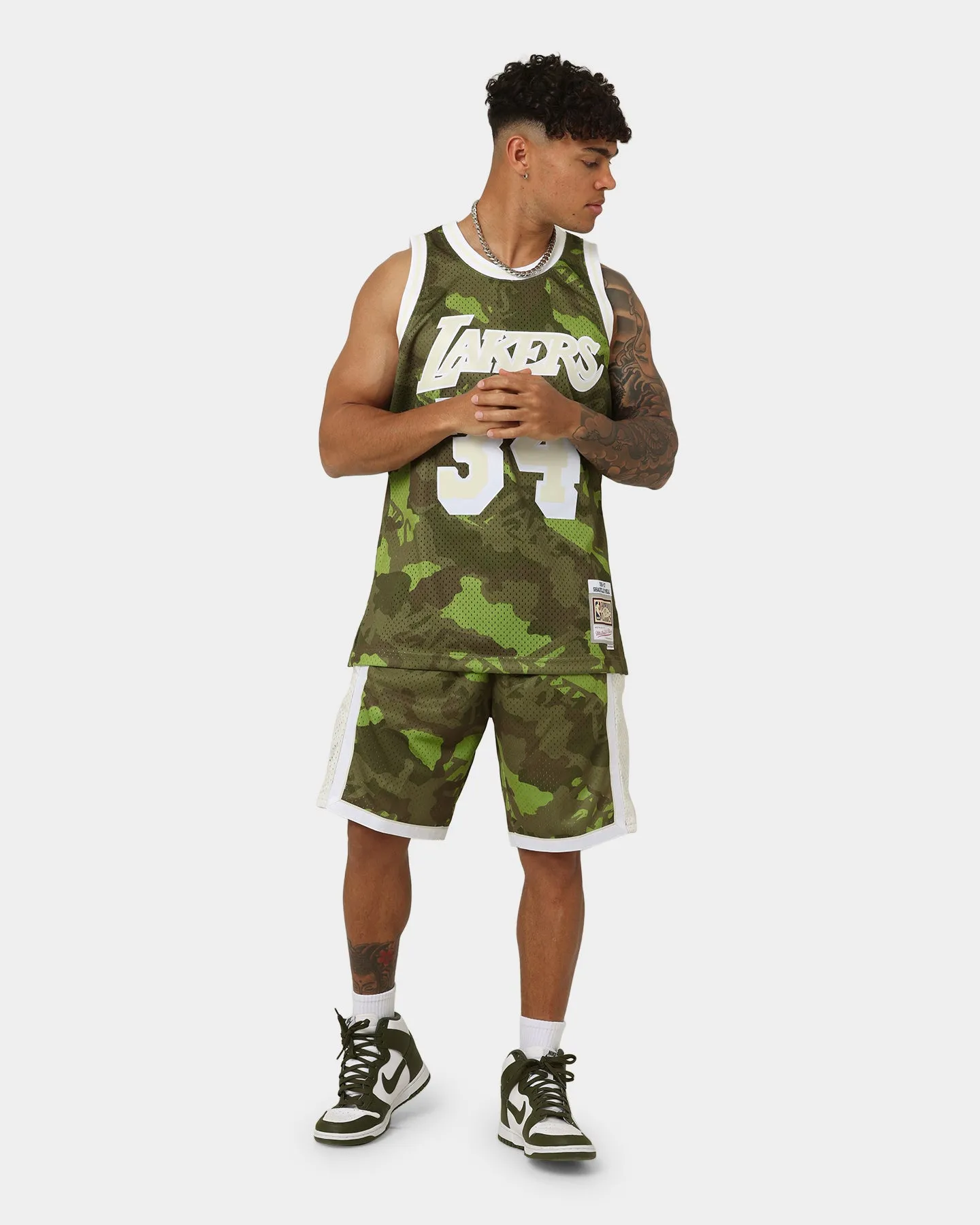Mitchell & Ness Los Angeles Lakers '96-'97 Camo Swing Shorts Green Camo Easy Fit Wear