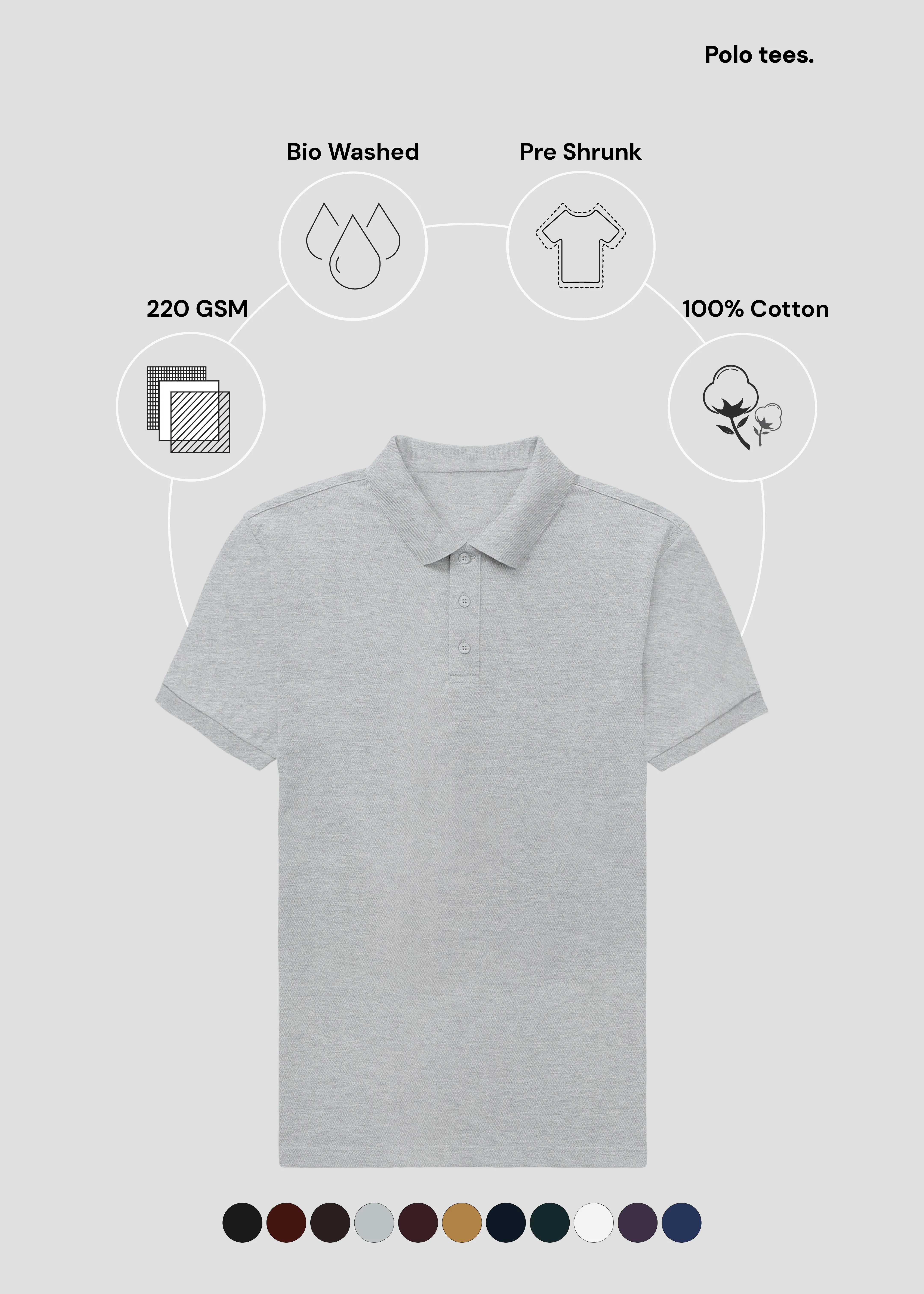 Grey Melange Men's Polo | MP25 Trendsetter Choice Workwear Ready