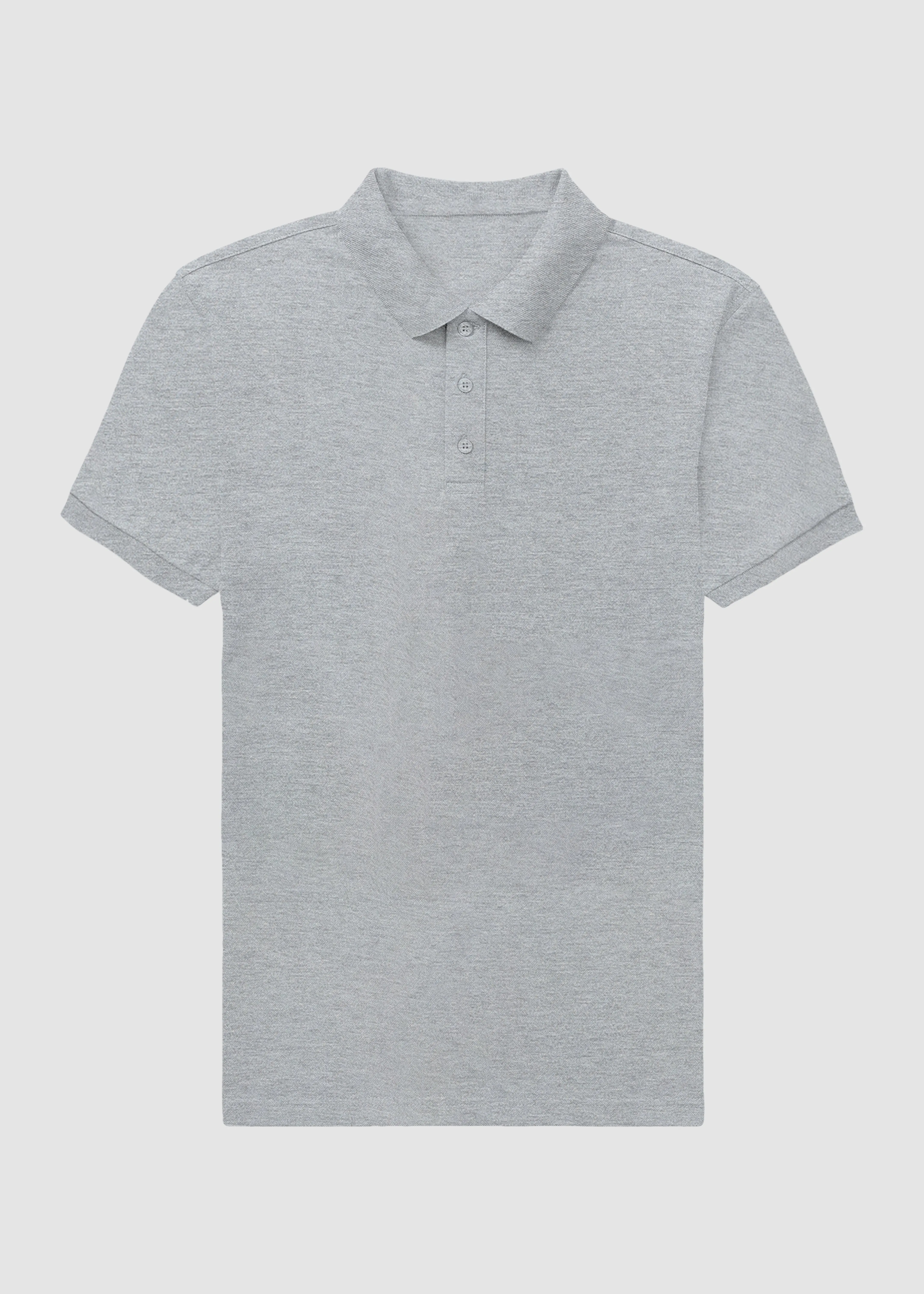 Grey Melange Men's Polo | MP25 Cozy Option Glossy Texture