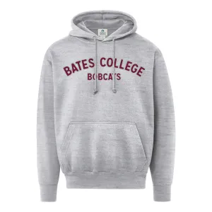 Grey Peace Fleece BATES COLLEGE BOBCATS Applique Sweatshirt Embroidered Detail