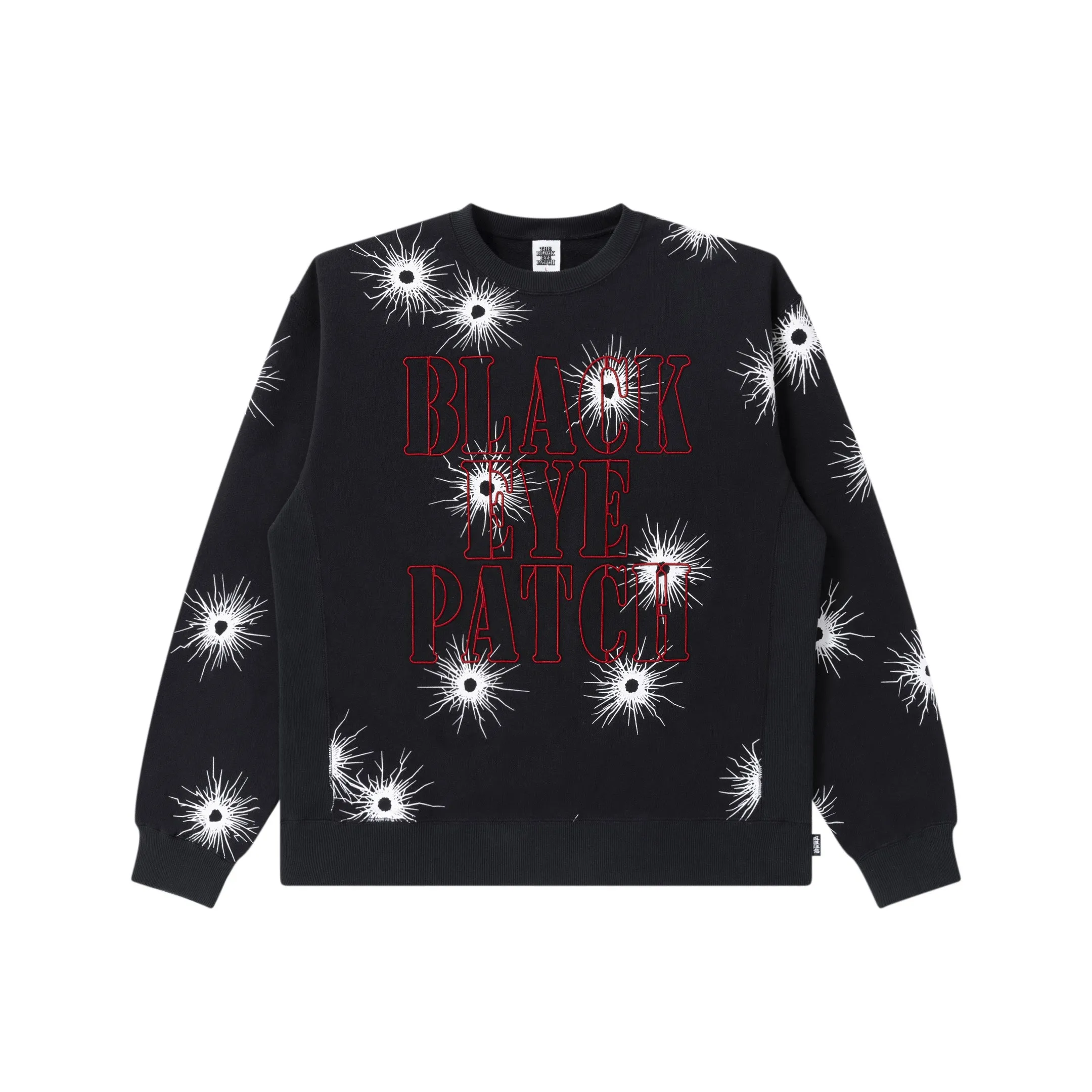 Comfort Layering GUNSHOT STENCIL LOGO CREW SWEAT BLACK