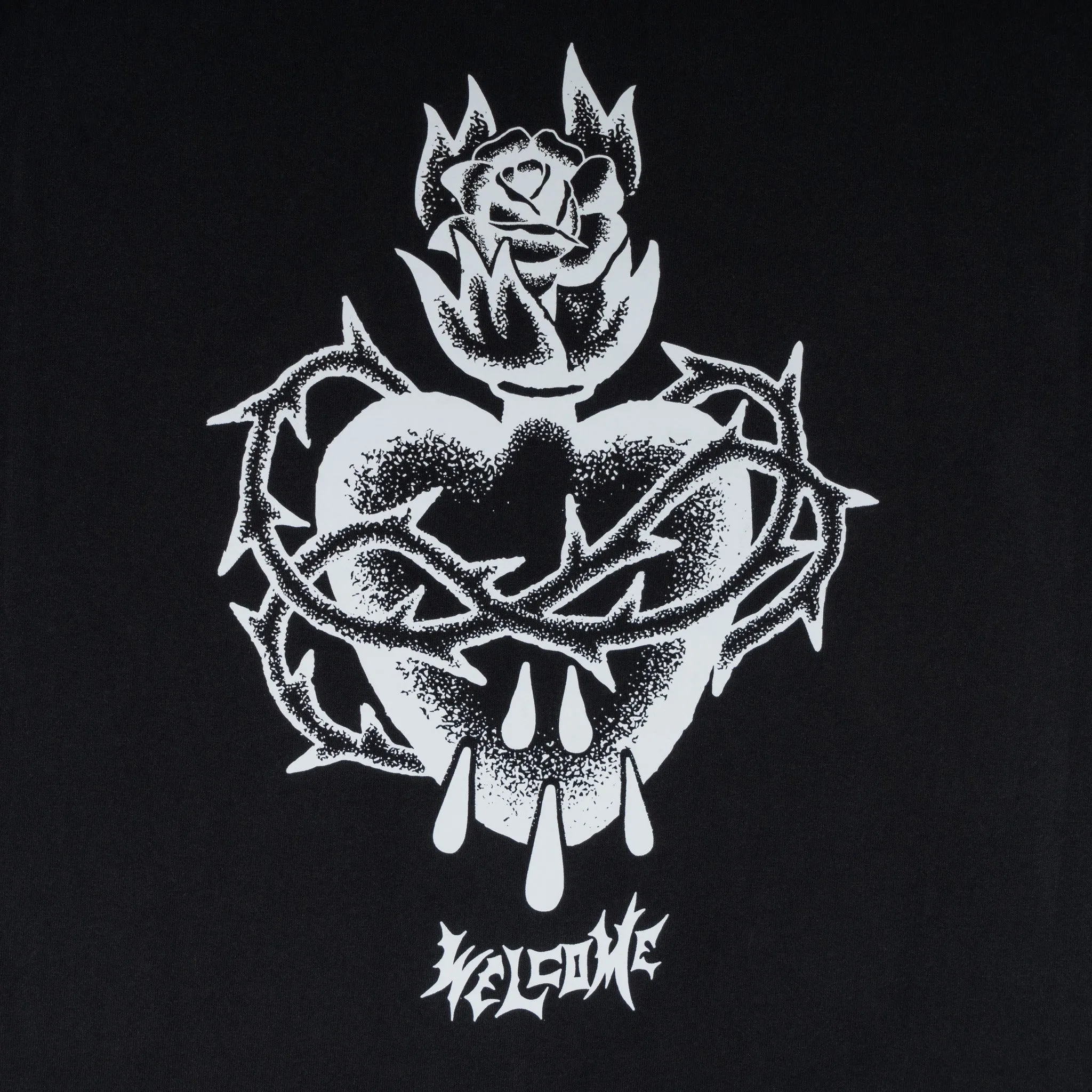 Hallowed Printed Boxy Garment-Dyed Tee - Black Basic Top