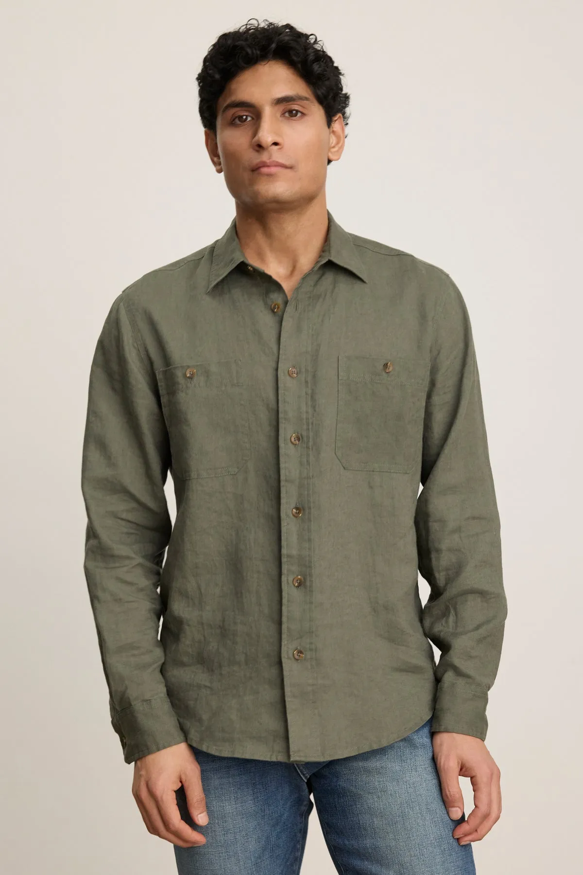 LINDEN LINEN BUTTON-UP SHIRT Summer Vibes Moisture wicking