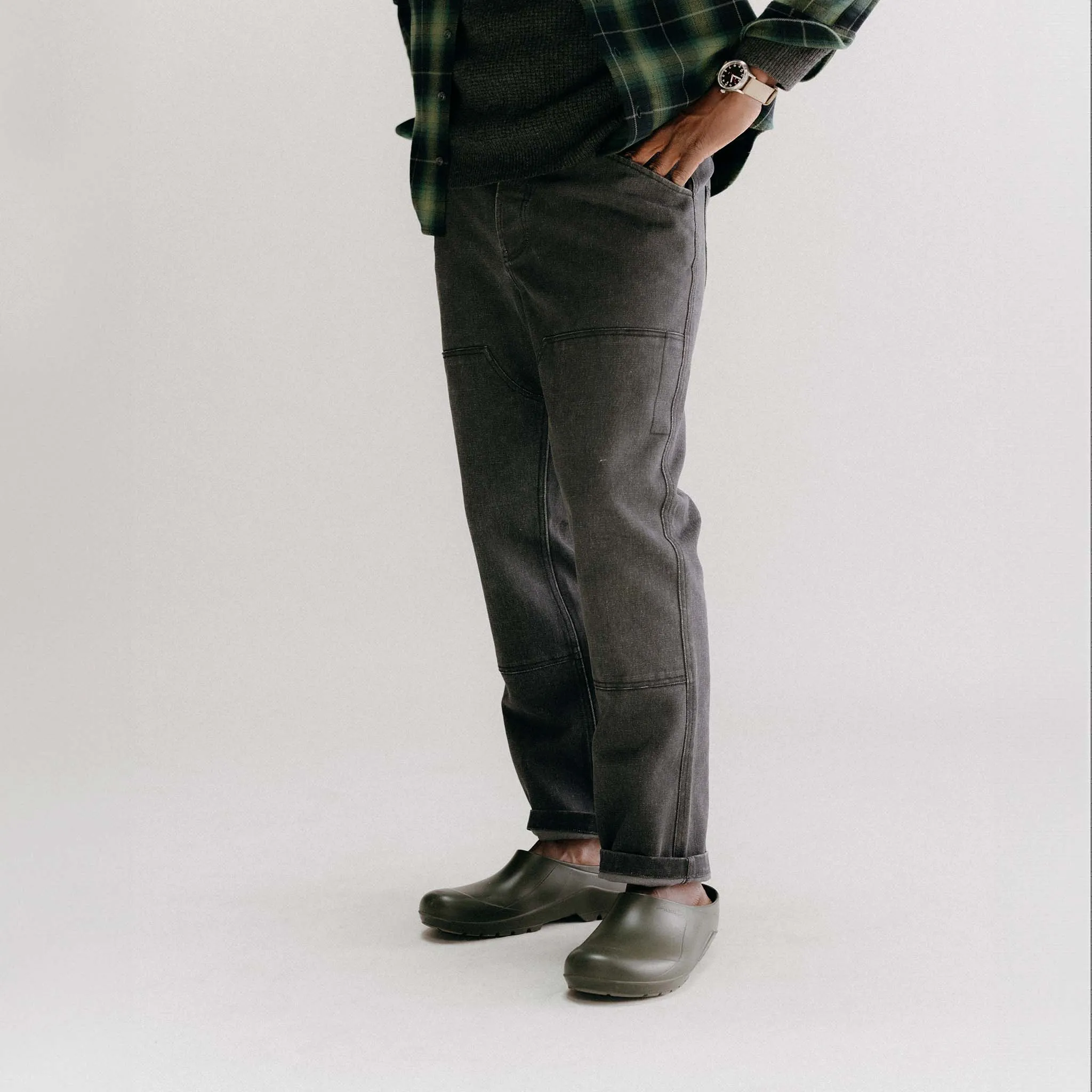 The Chore Pant in Coal Chipped Canvas High Durability Thread