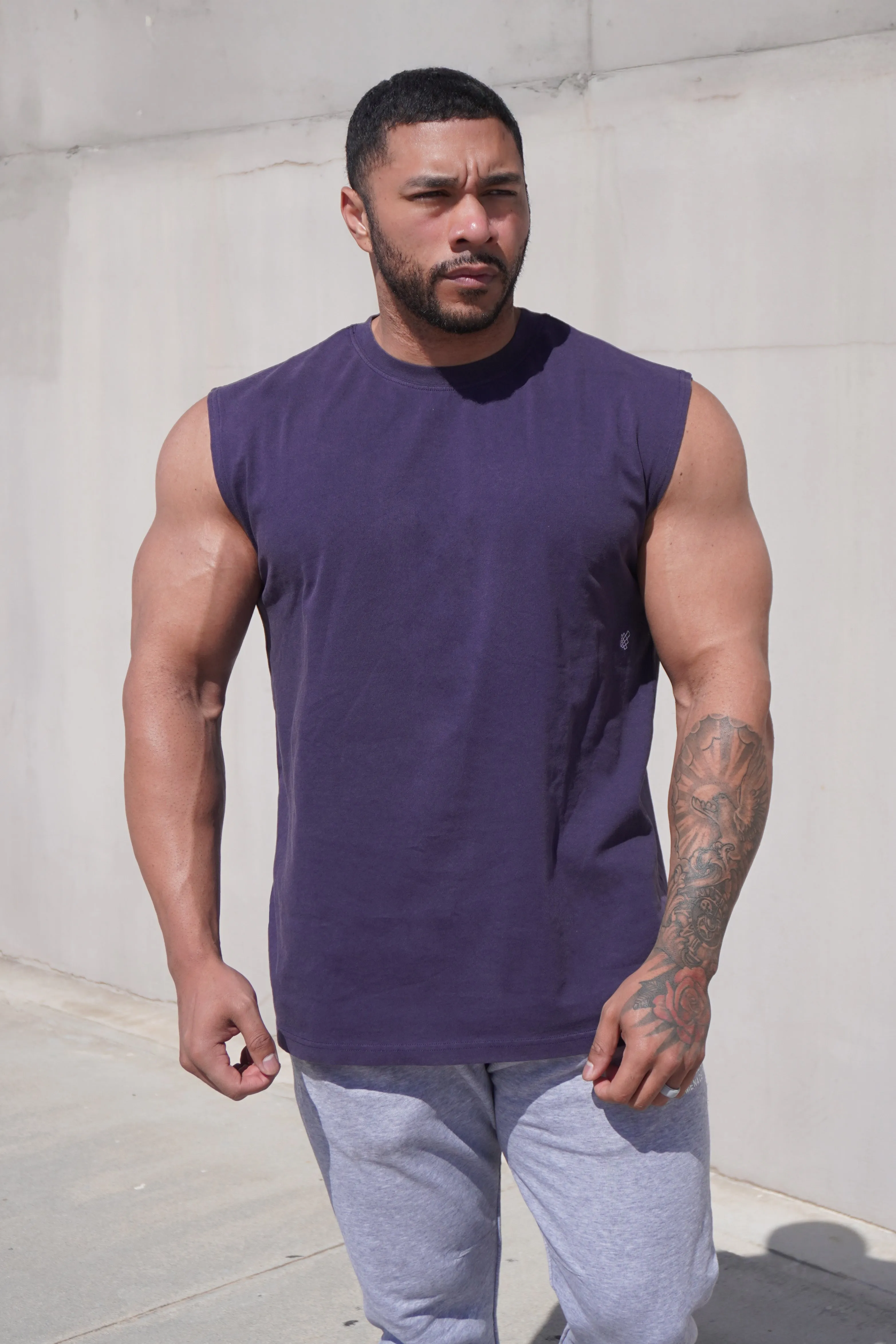 humid environment Oversized Washed Sleeveless T-Shirt - Washed Navy