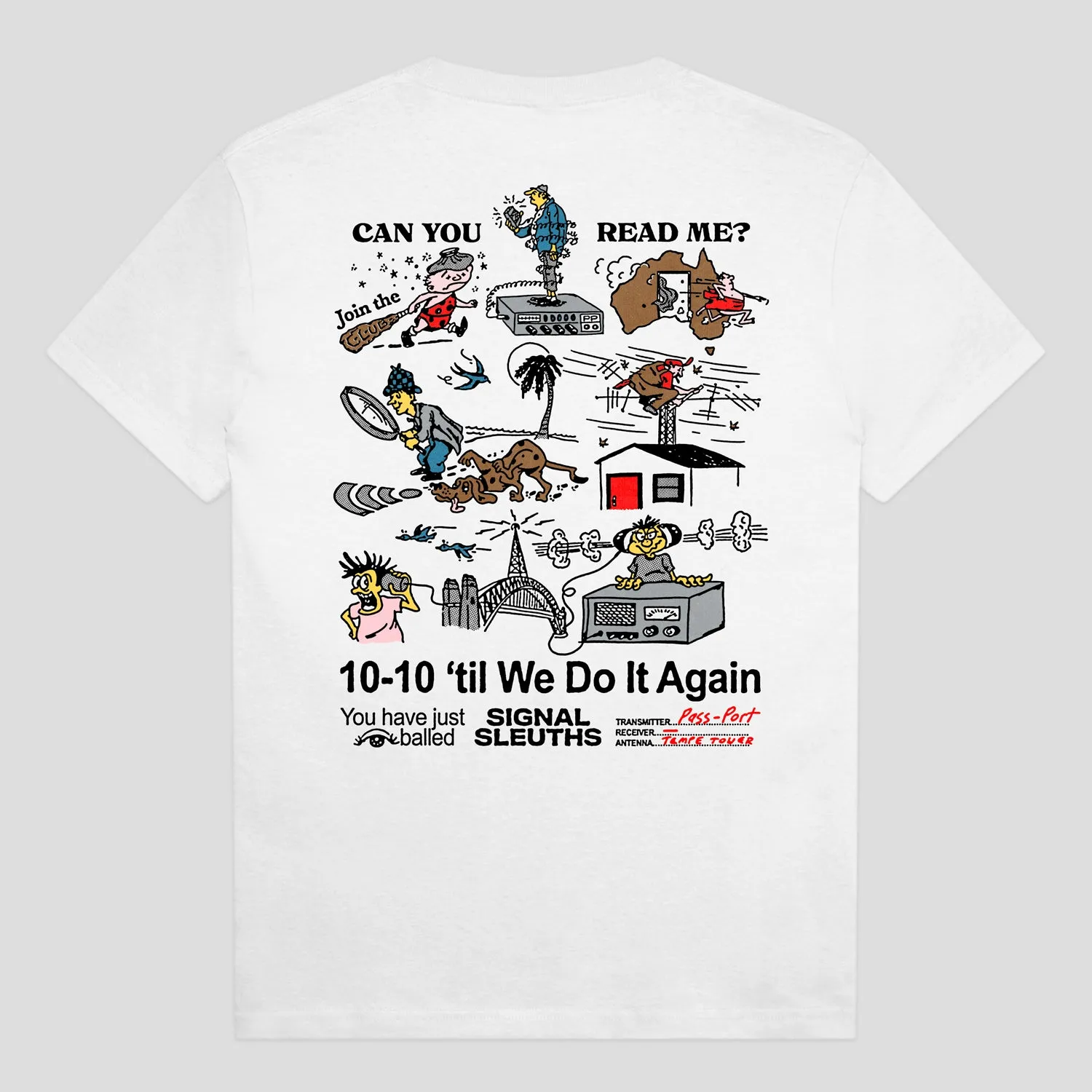 FadeResistantPrint Relaxed Fit Pass~Port Radio Silence Tee - White