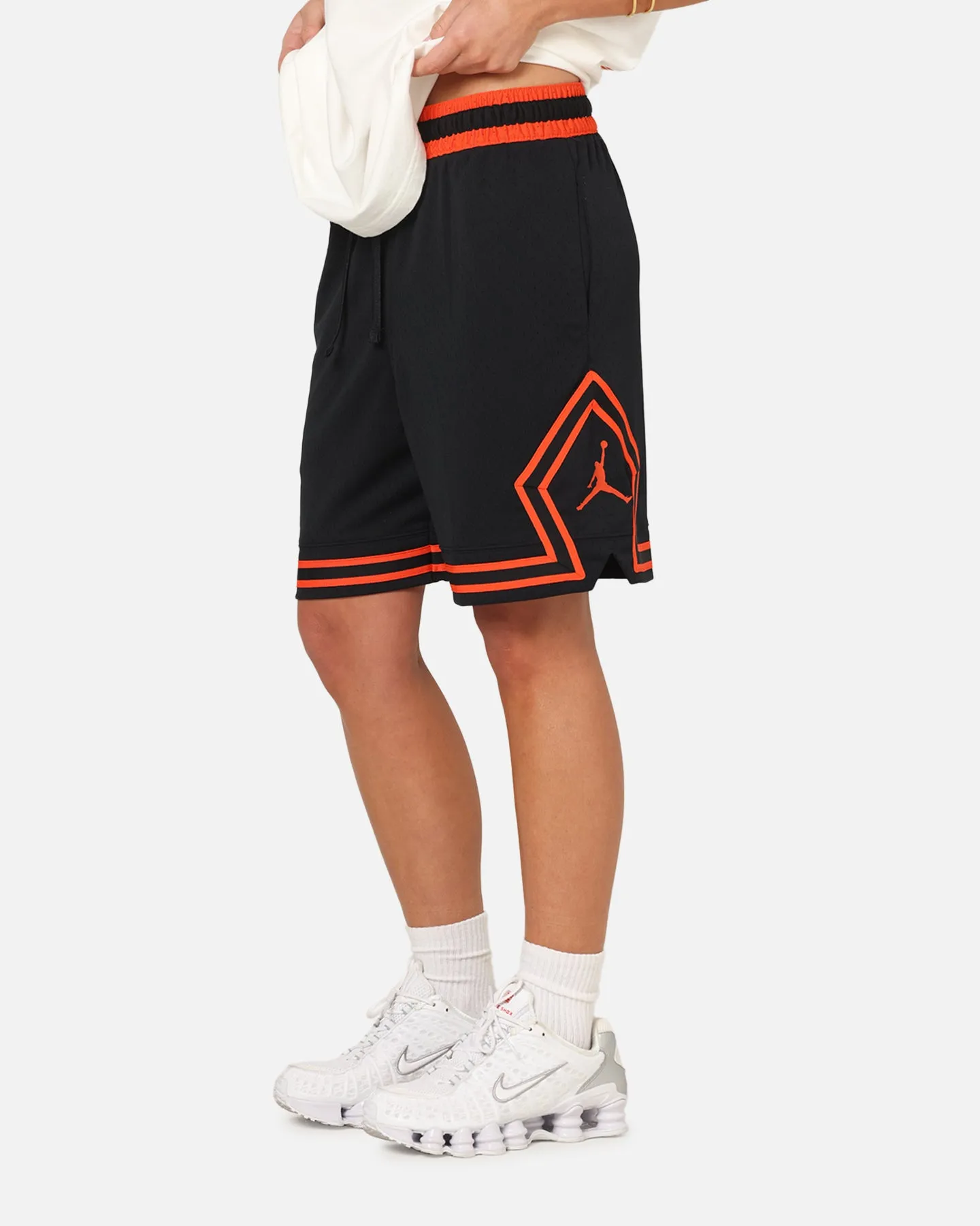 Jordan Dri-FIT Mesh Diamond Shorts Black/Orange Soft Inner Lining Breathable mesh