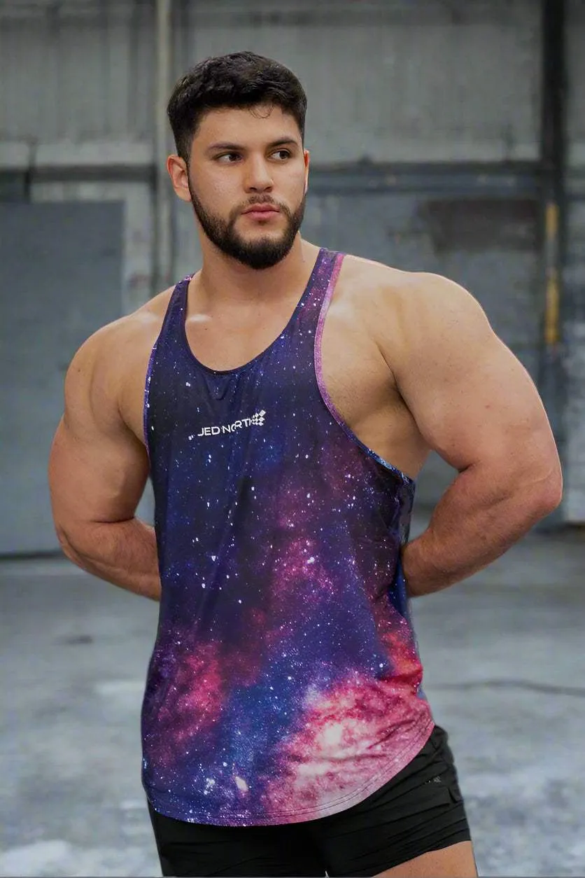 Sweat Resistant Inner Layer export Graphic Muscle Stringer - Galactic