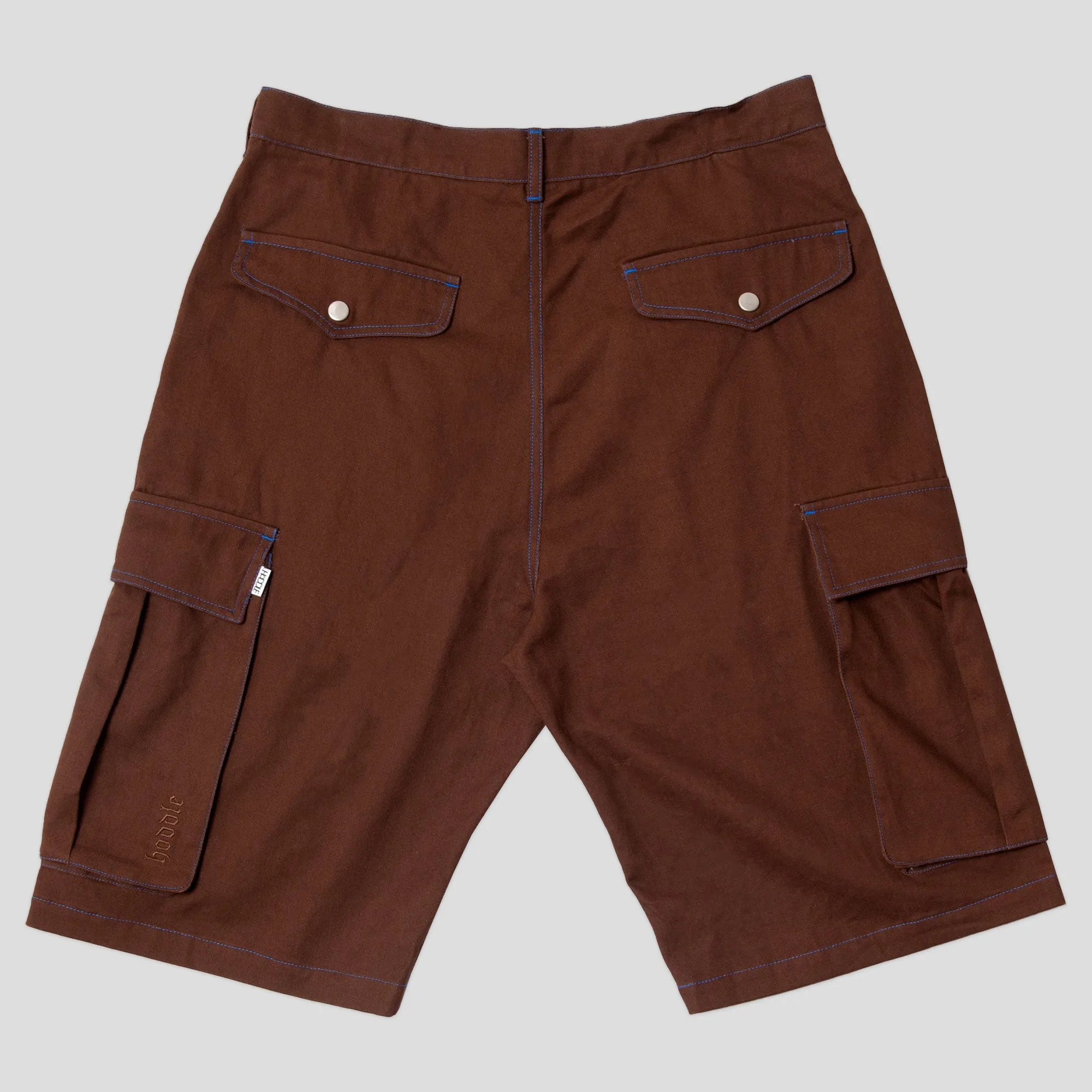 Hoddle Cargo Short - Chocolate / Blue Stitch Sport Fit Design first day of school