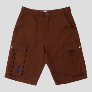 Outdoor Use Stay Cool Wear Hoddle Cargo Short - Chocolate / Blue Stitch