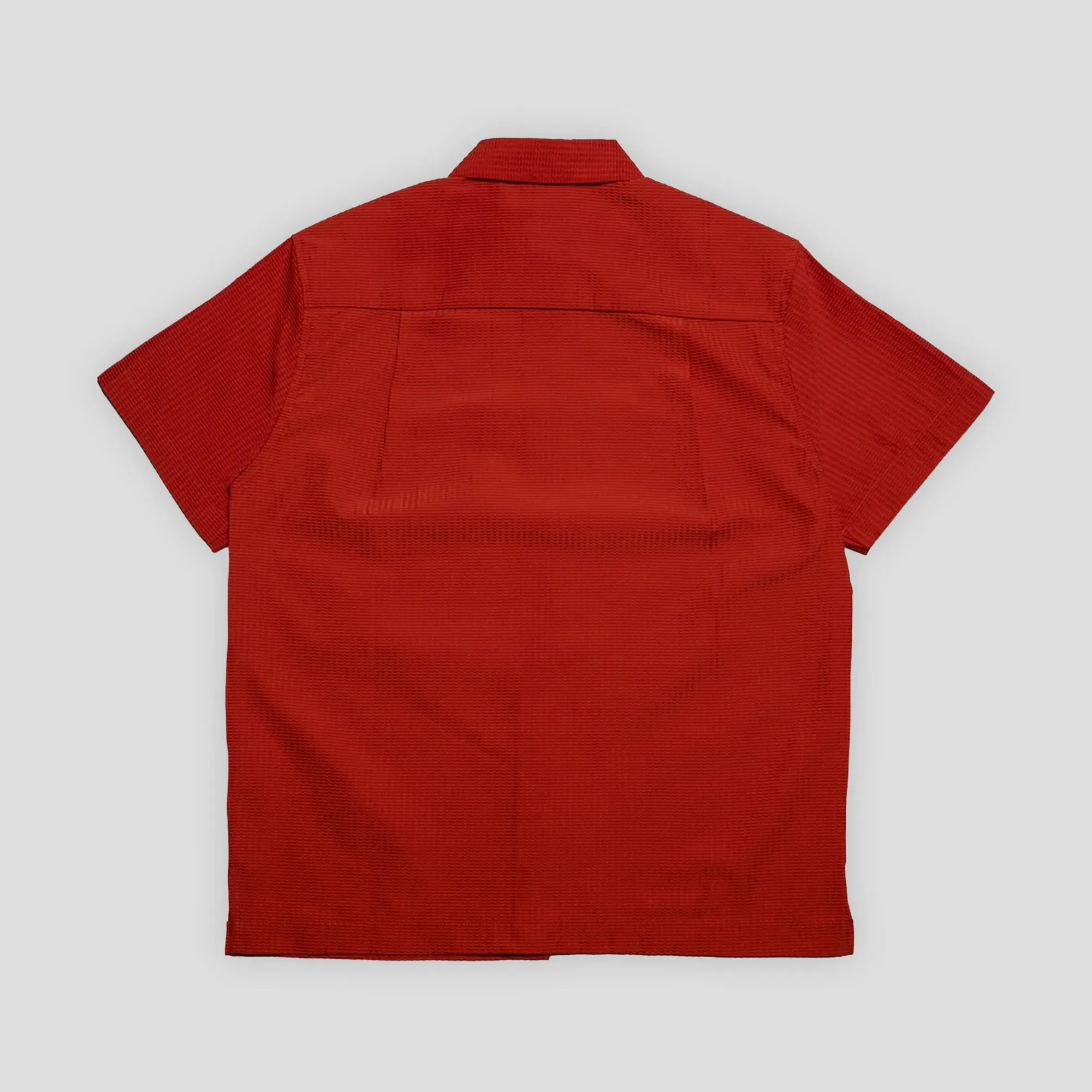 Night Out Polo Style Hoddle Thorn Seersucker Short Sleeve Shirt - Rust