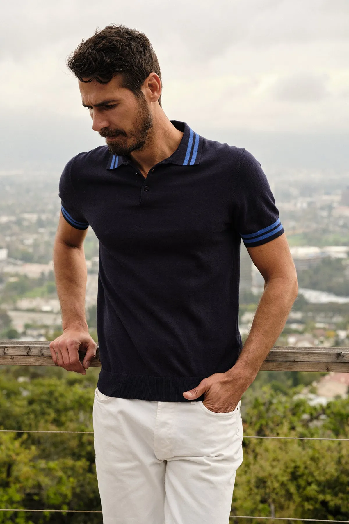 Chill Comfort Reinforced Buttonholes HOGAN LINEN BLEND POLO