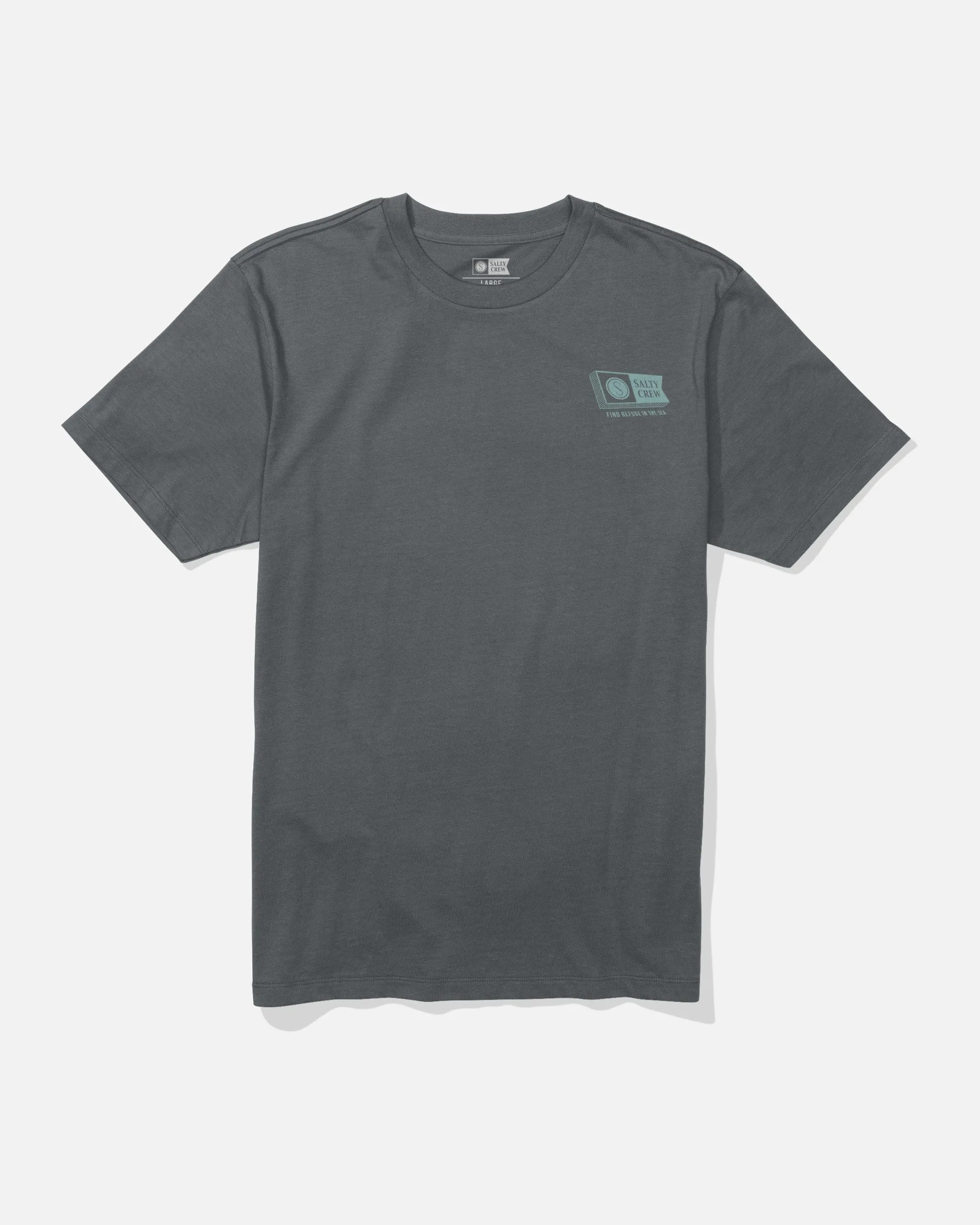 Alphabet Ss Tee - Charcoal Drop Shoulder Cut