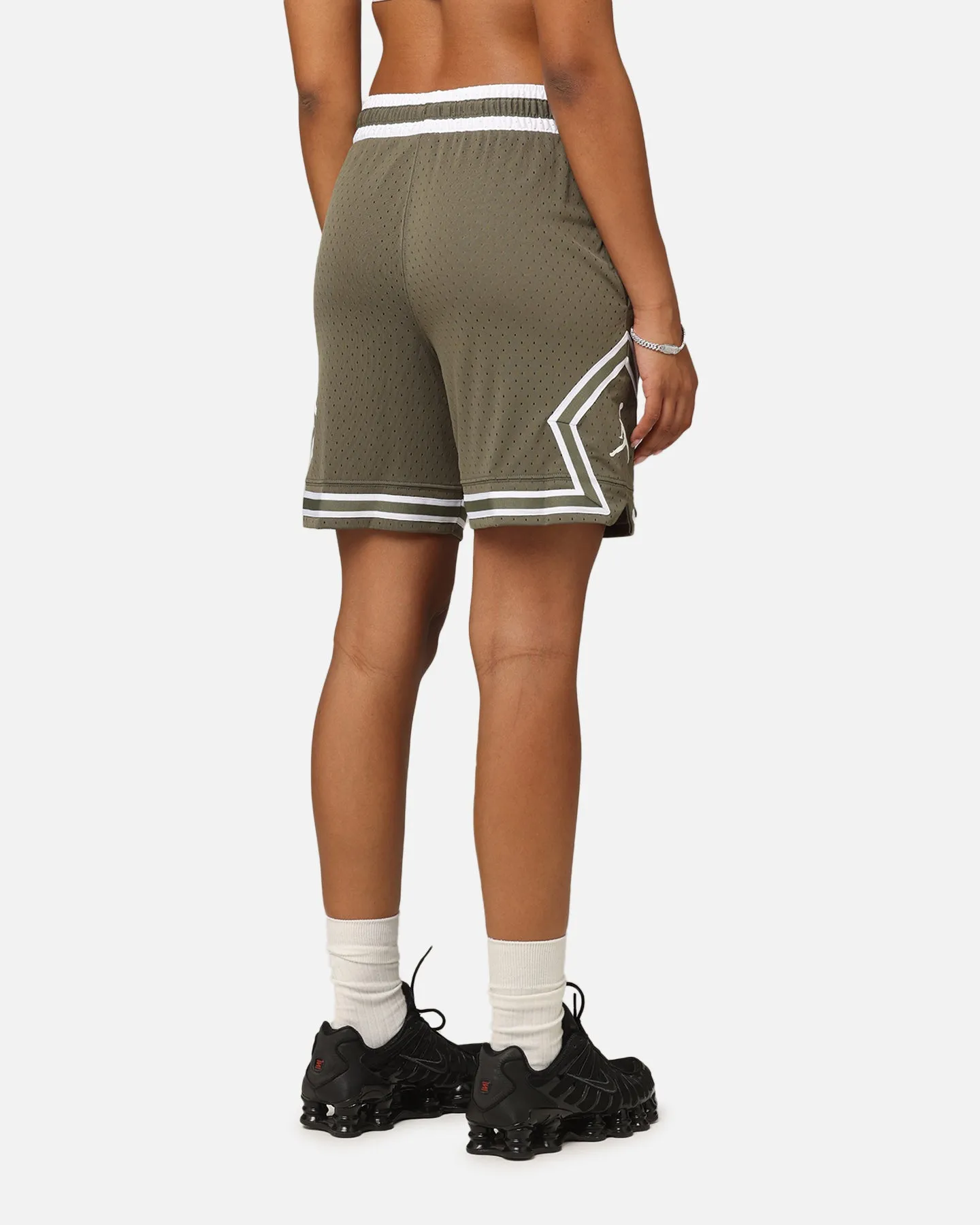 Jordan Dri-FIT Sport Diamond Shorts Medium Olive/White Odor-resistant Comfy Waistband