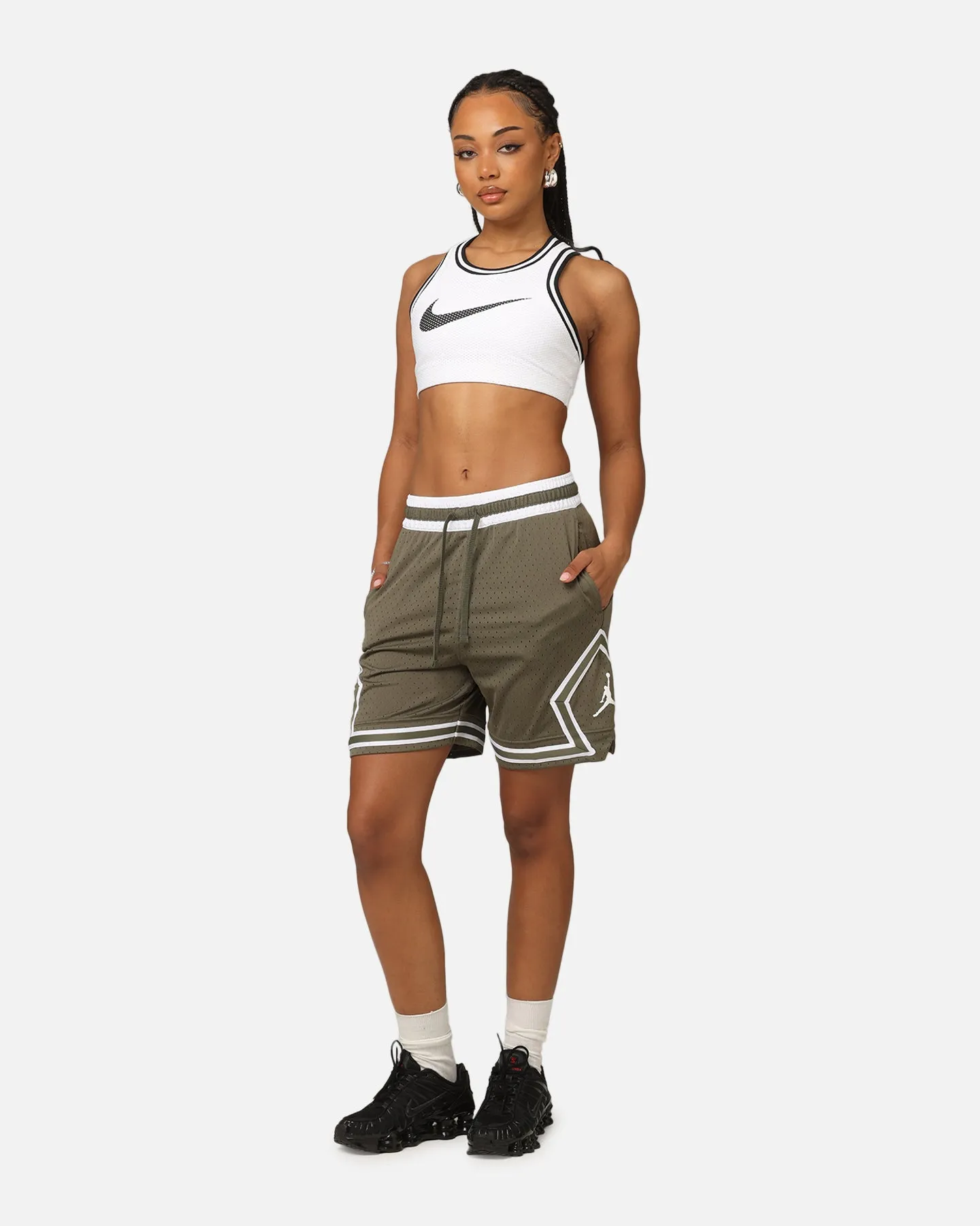 Reinforced Stitching Jordan Dri-FIT Sport Diamond Shorts Medium Olive/White