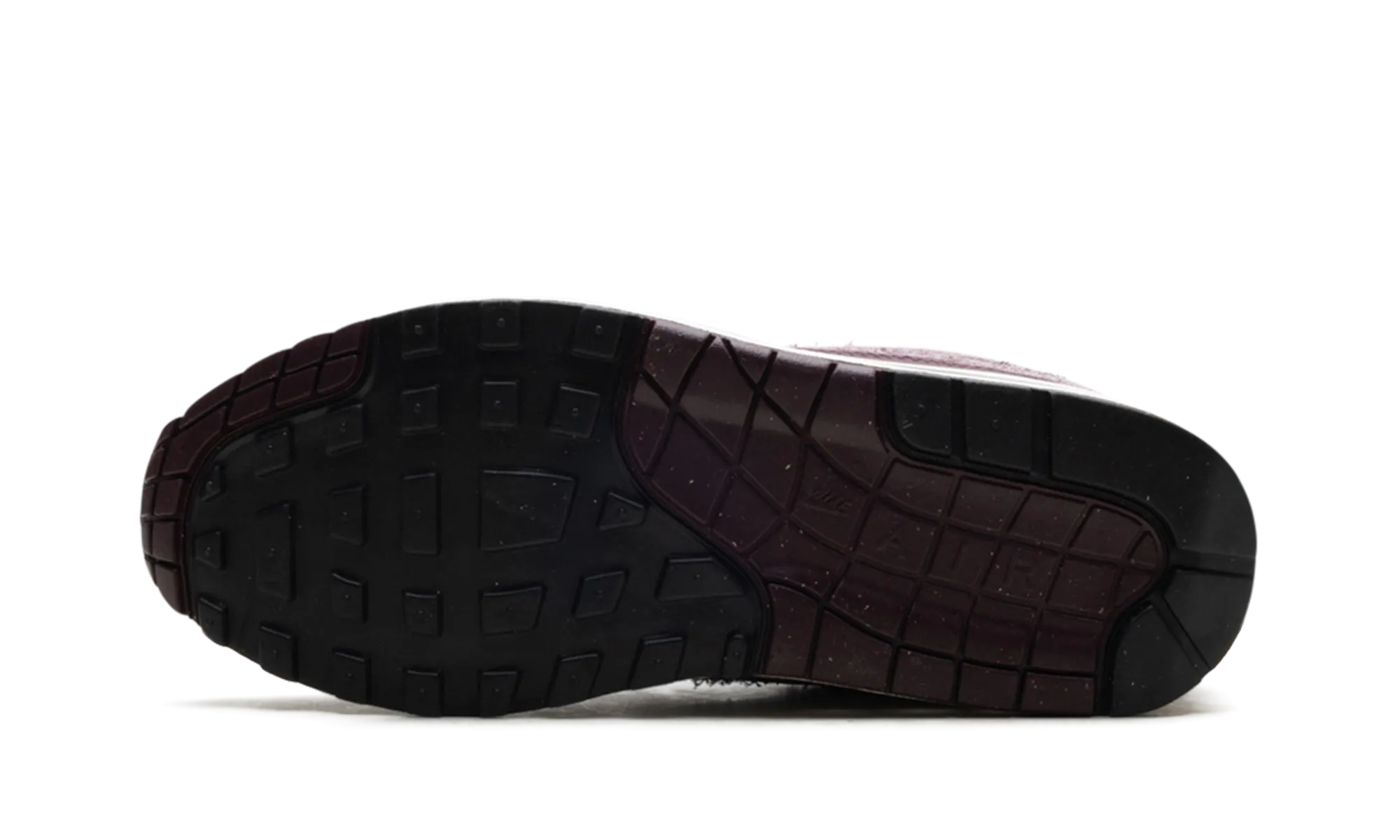 Air Max 1 ESS PRM "CEMENT GREY/BURGUNDY CRUSH" Stitch Free Construction Calm Tone