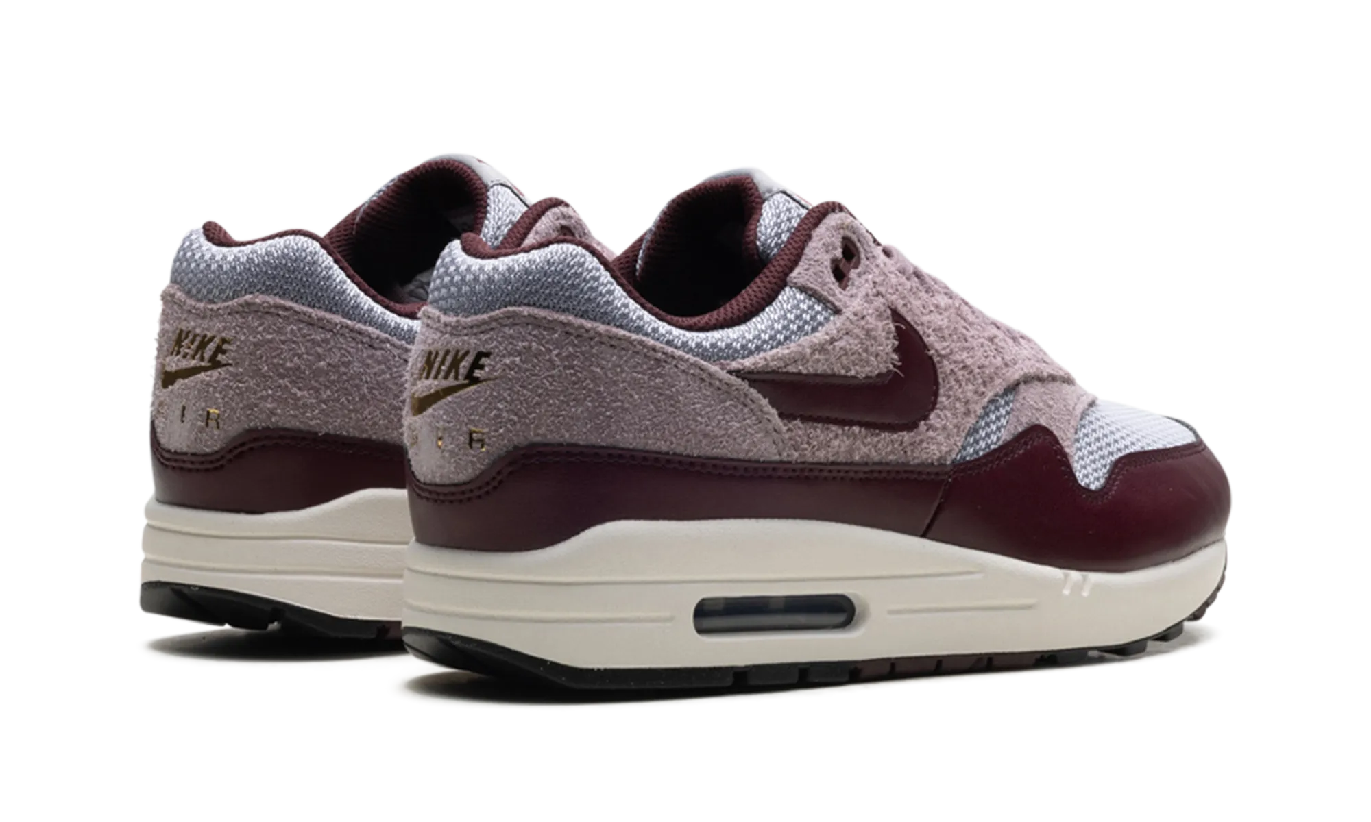 Comfort Walk Air Max 1 ESS PRM "CEMENT GREY/BURGUNDY CRUSH"