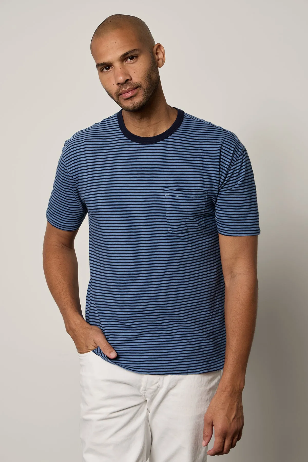 JEREMY STRIPED CREW NECK TEE Easy Wear Look