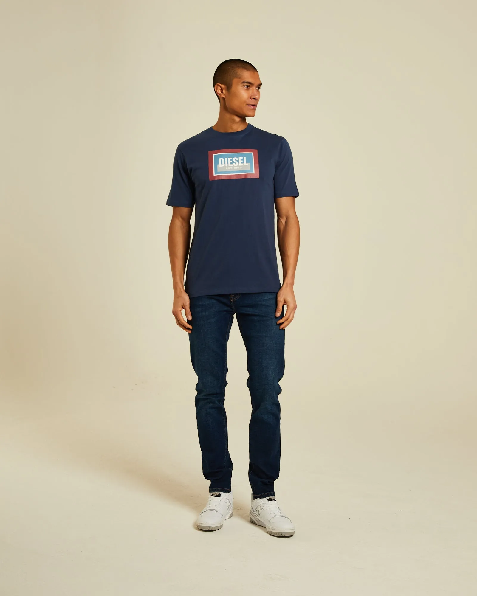 Cashmere combination Unisex Core John Tee Indigo Navy
