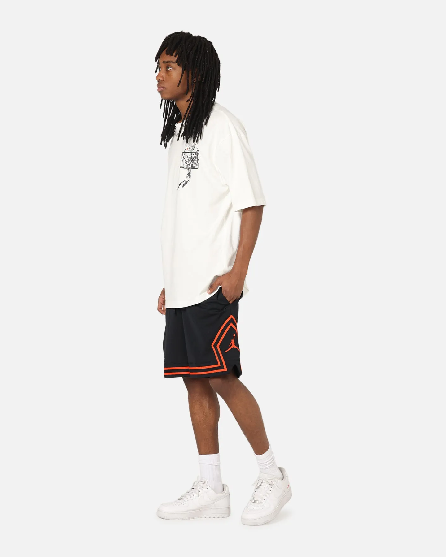Sport Flex Wear Jordan Dri-FIT Mesh Diamond Shorts Black/Orange