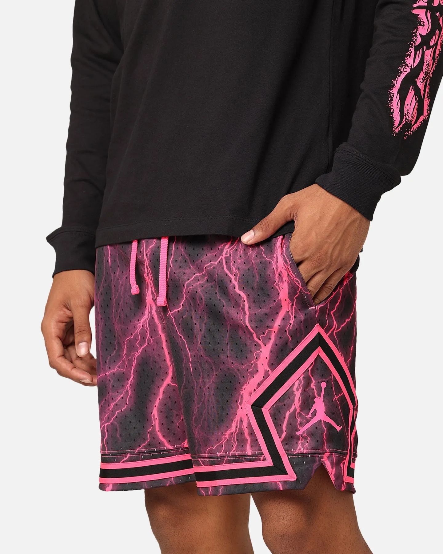 Jordan Dri-FIT Sport Diamond Shorts Black/Hyper Pink Double Layered Panels