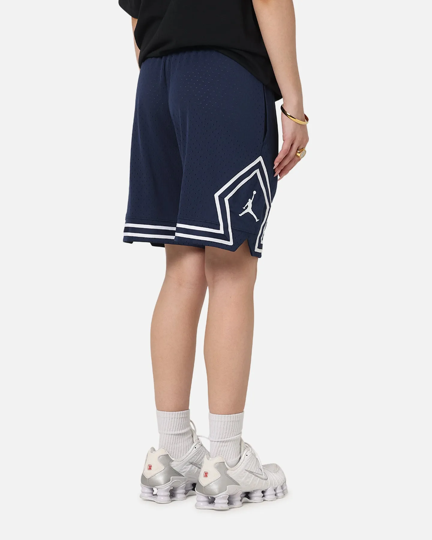 Slim Motion Fit Durable Comfort Jordan Dri-FIT Sport Diamond Shorts Midnight Navy/White