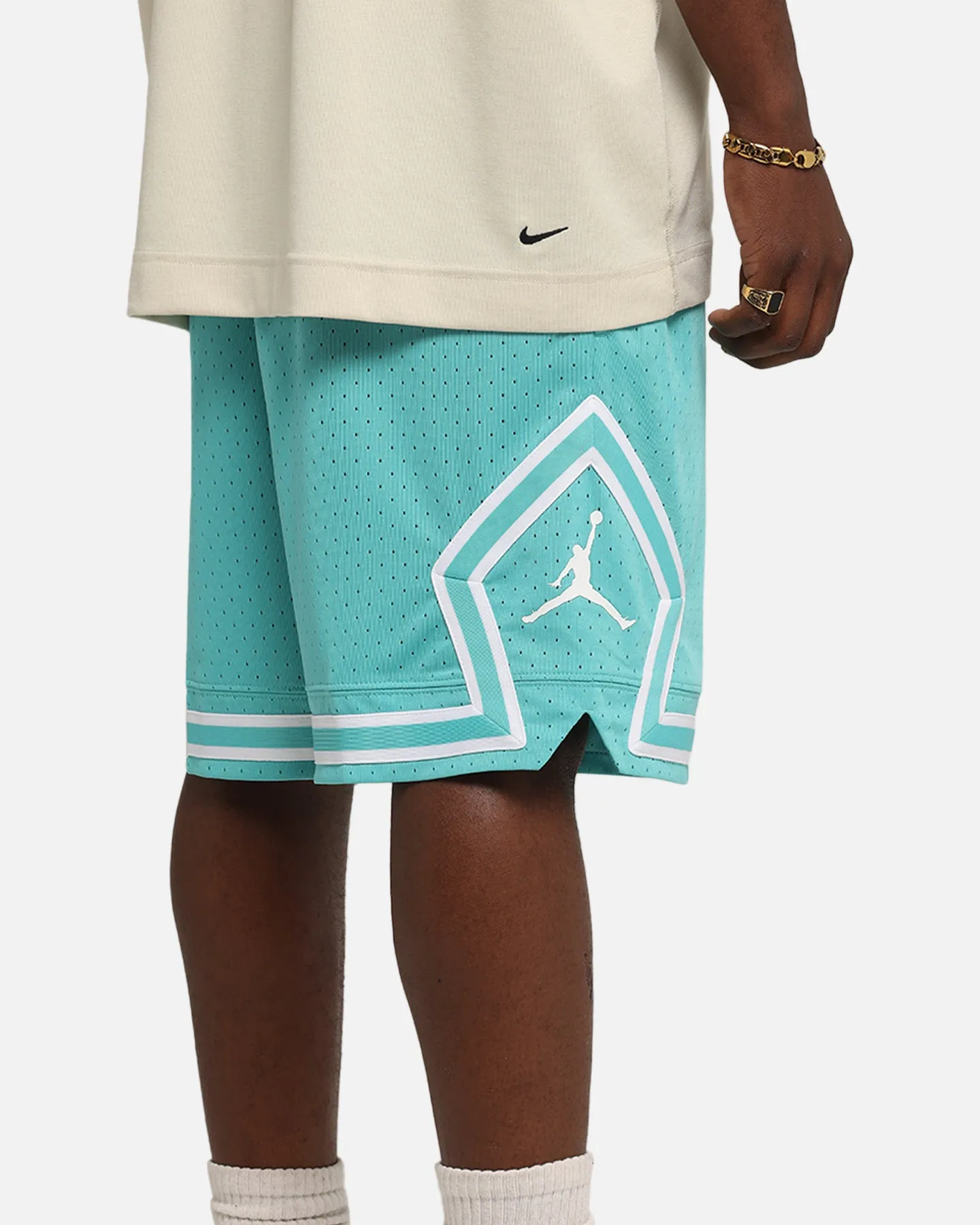 Wide Range Motion Urban Flex Jordan Dri-FIT Sport Diamond Shorts Teal/White