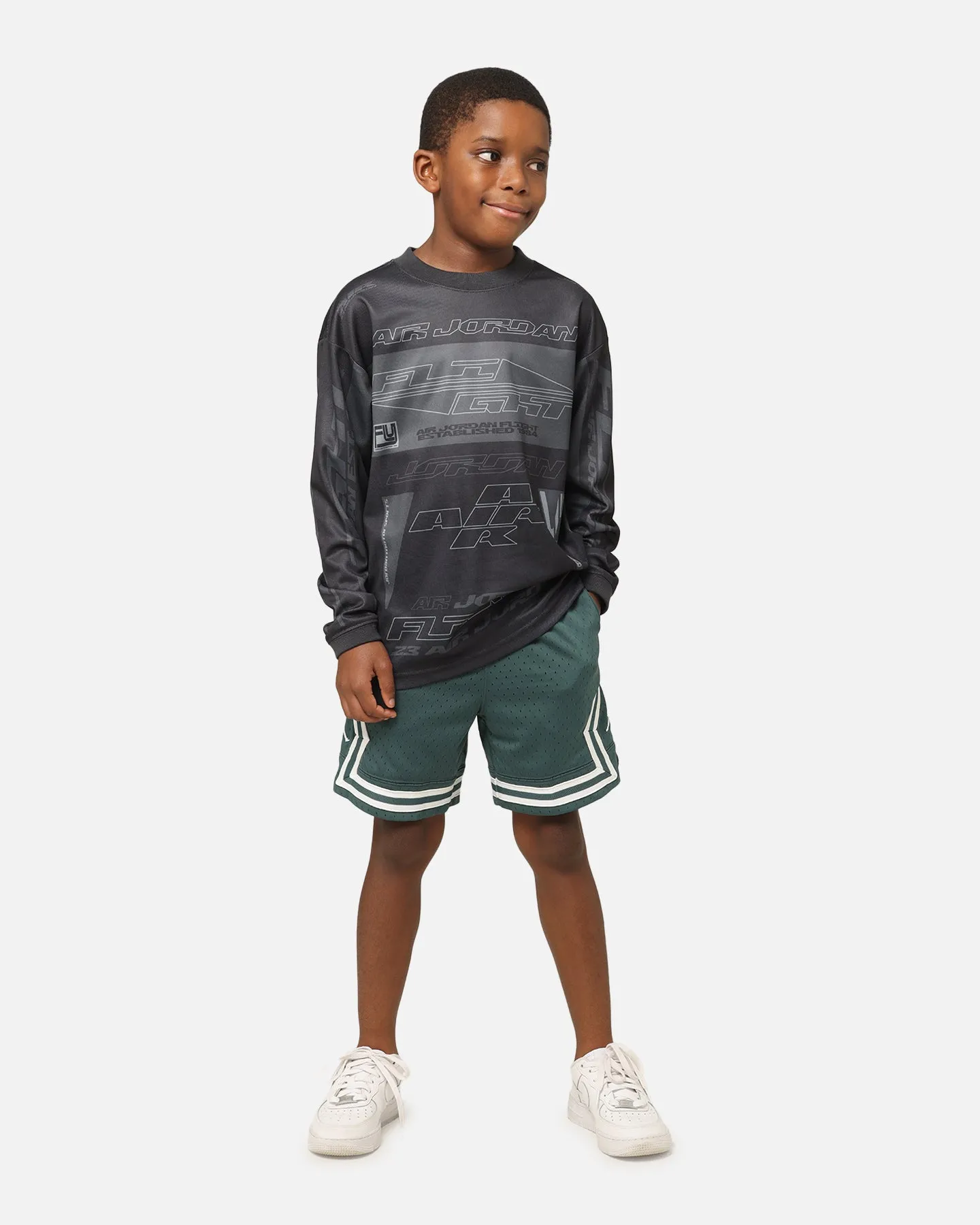 Jordan Kids' Dri-FIT Diamond Shorts Oxidized Green Lightweight Comfort
