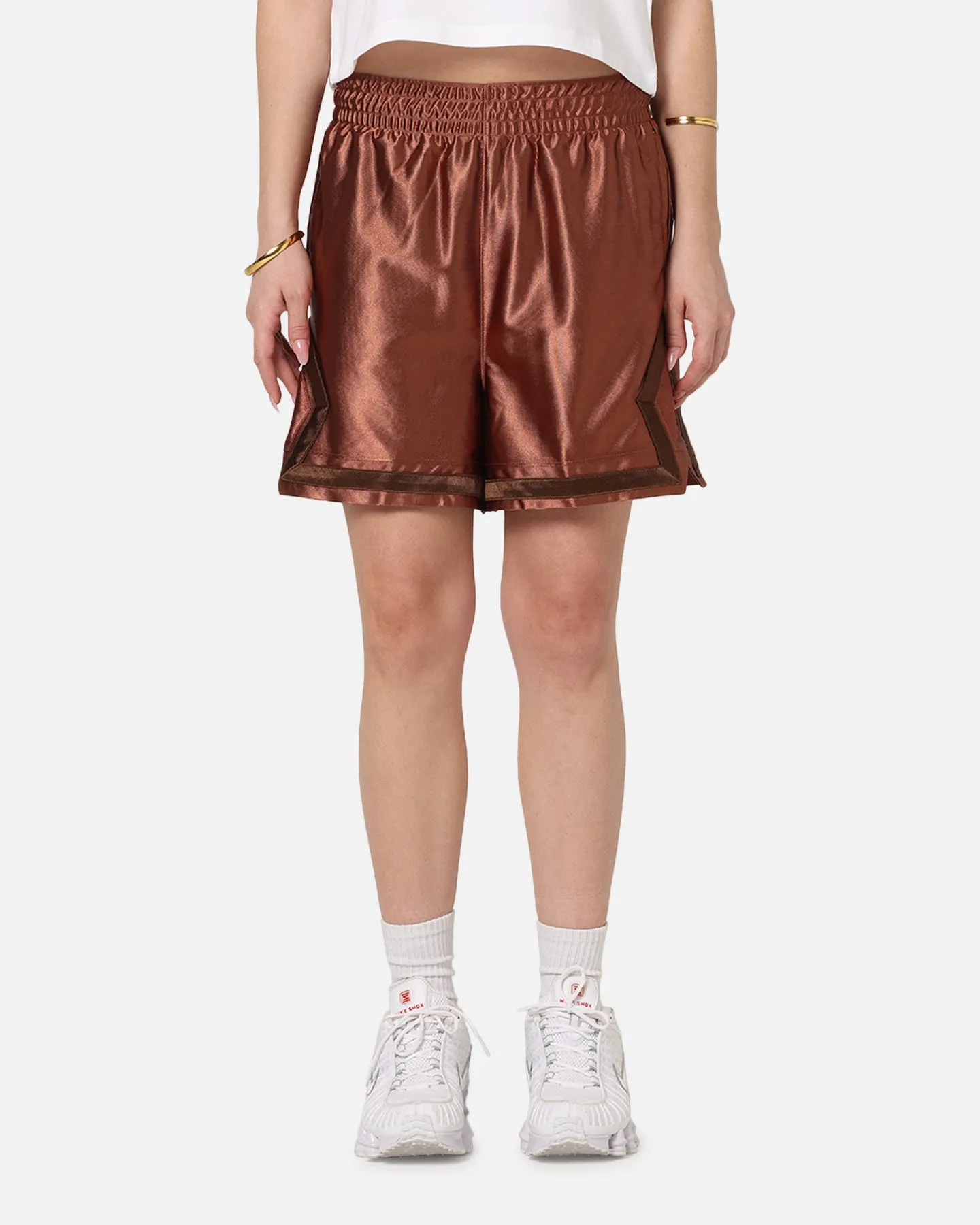 Jordan Women's Dri-FIT 4" Diamond Shorts Metallic Red Polyester fabric RecycledPolyester