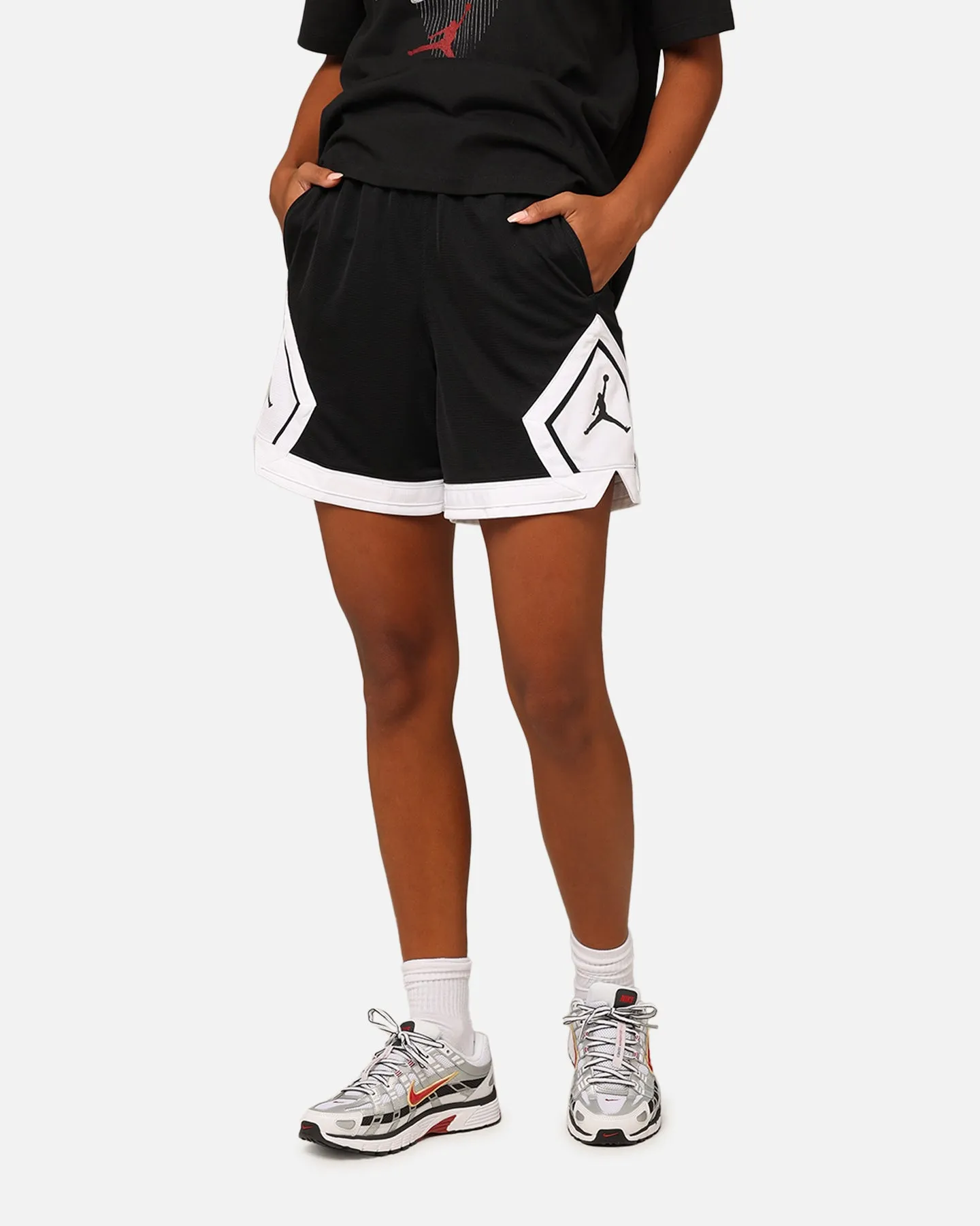 quick-drying Birthday gift Jordan Women's Sport Diamond Shorts Black/White