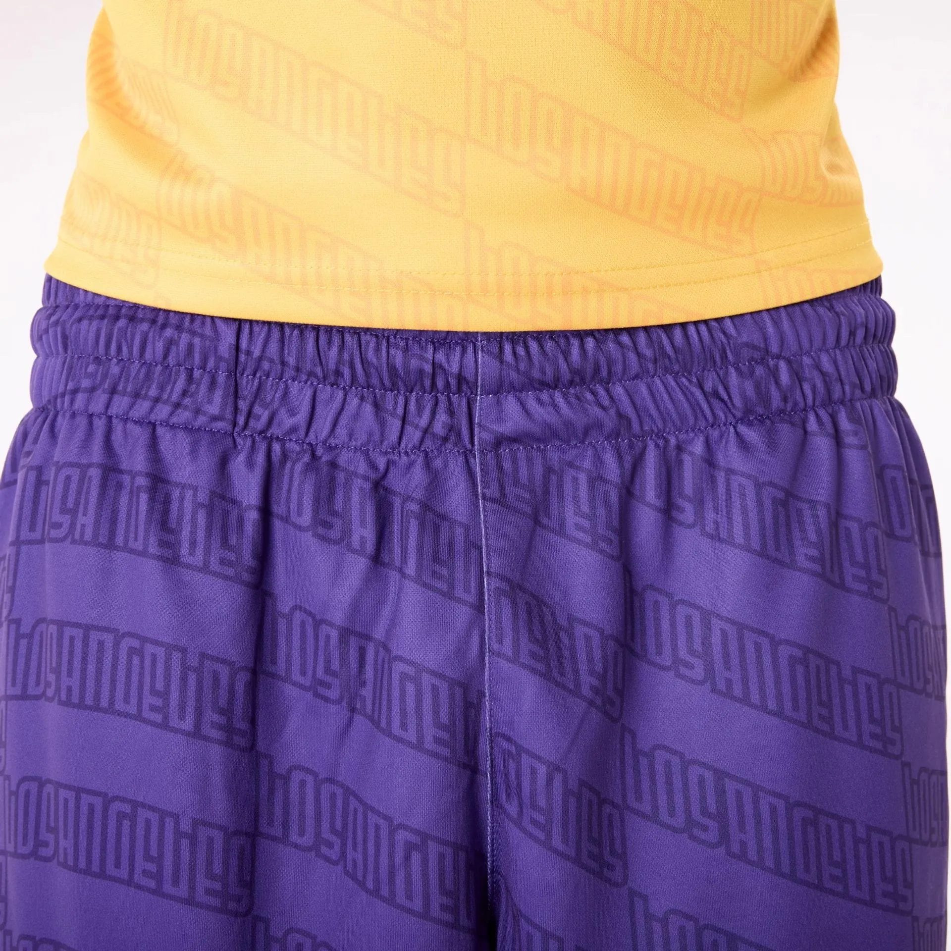 Sporty Vibes LA Lakers NBA All Over Print Graphic Purple Shorts