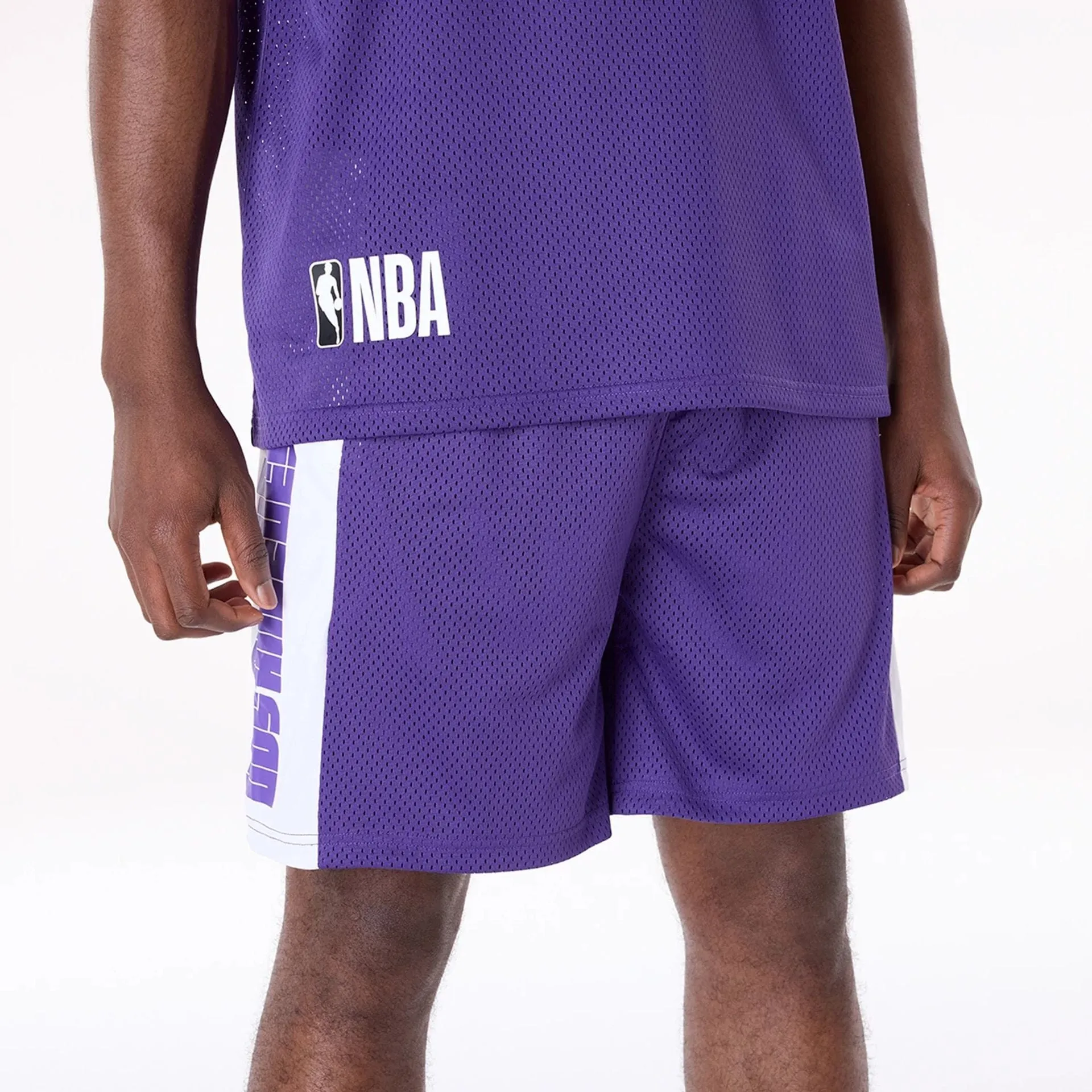 LA Lakers NBA Graphic Purple Mesh Shorts All Purpose Fit