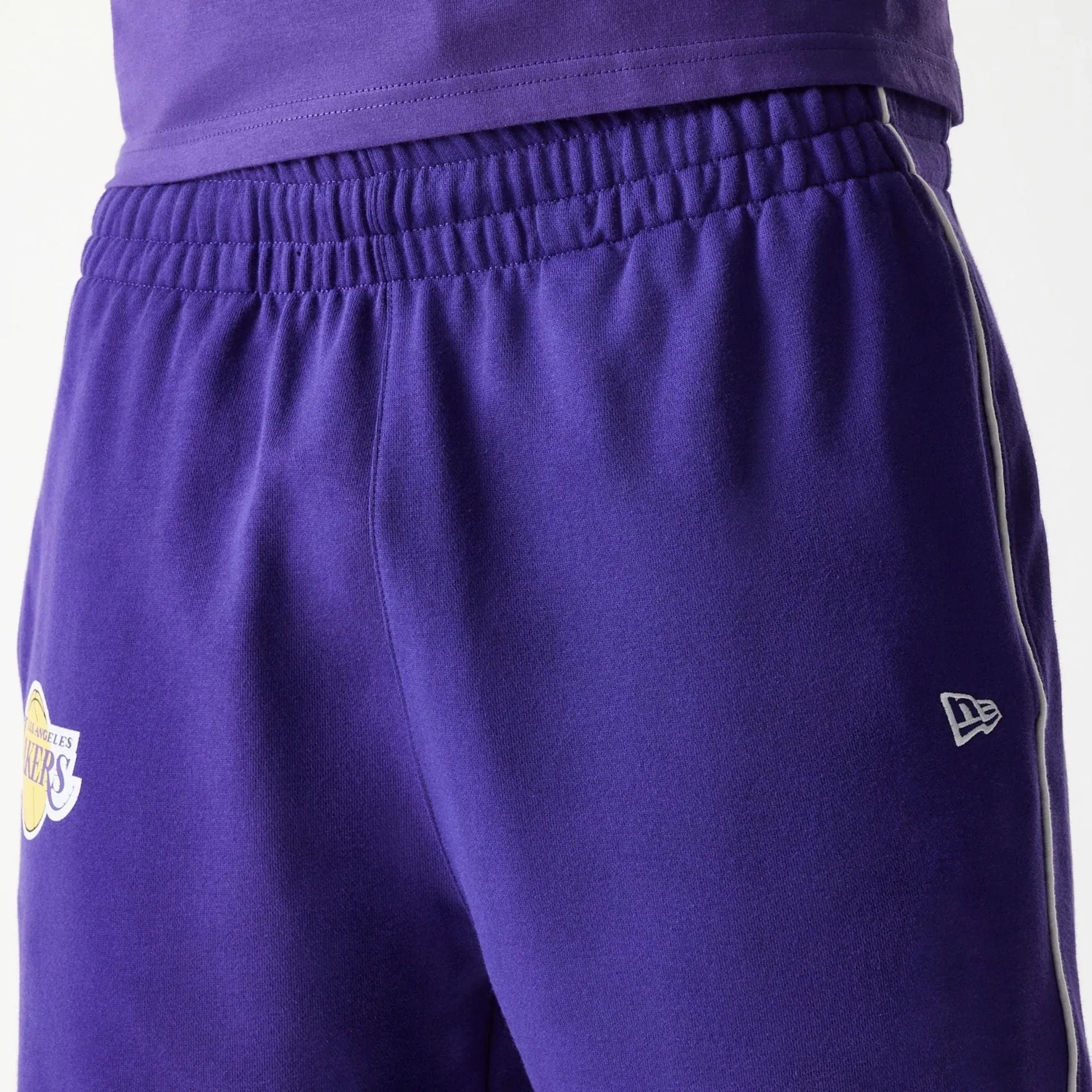 LA Lakers NBA Piping Purple Shorts shrink - resistant Outdoor Movement