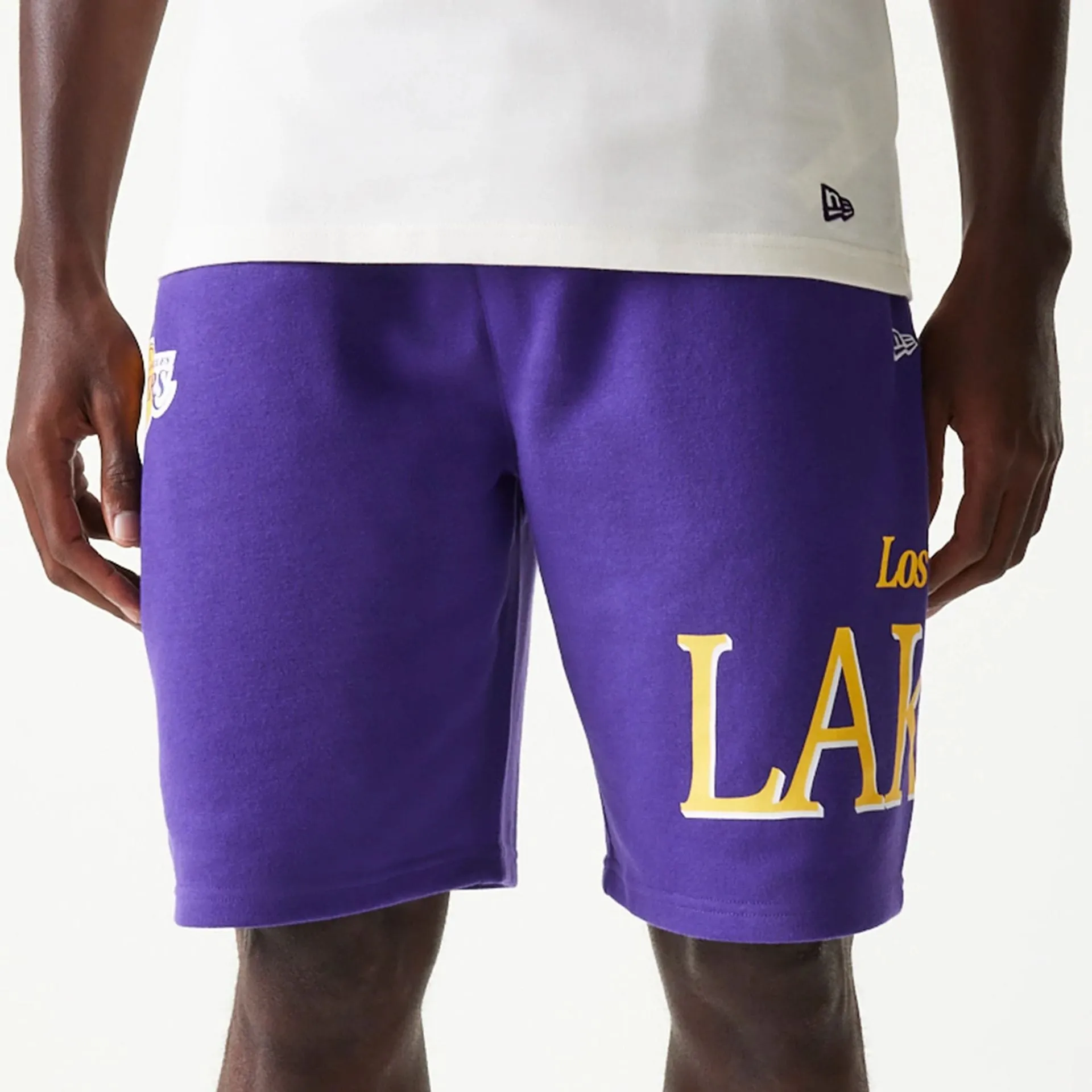 rayon fabric WrinkleFreeFabric LA Lakers NBA Team Graphic Purple Shorts