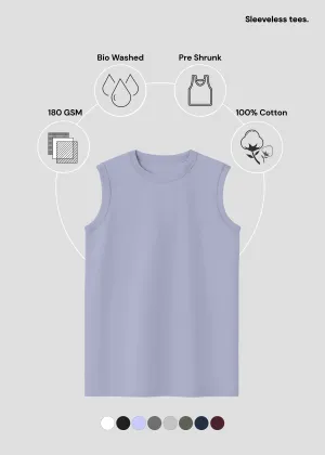Lavender Men's Sleeveless T-Shirt | MS36 Seasonal Wear Seasonal Casual