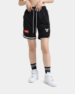 Reinforced Seams Snowboarding Gear The Anti Order Off Season Basketball Shorts Black/White
