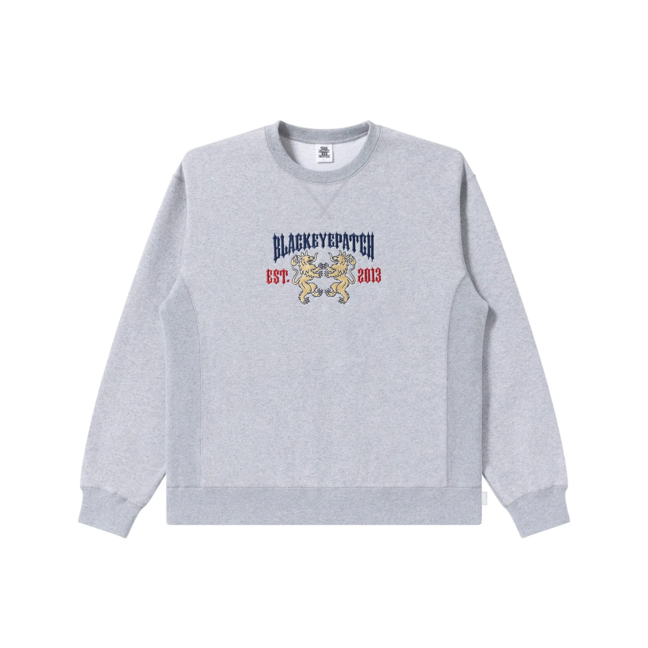HERALDIC COLLEGE CREW SWEAT HEATHER GRAY Youthful Vibe