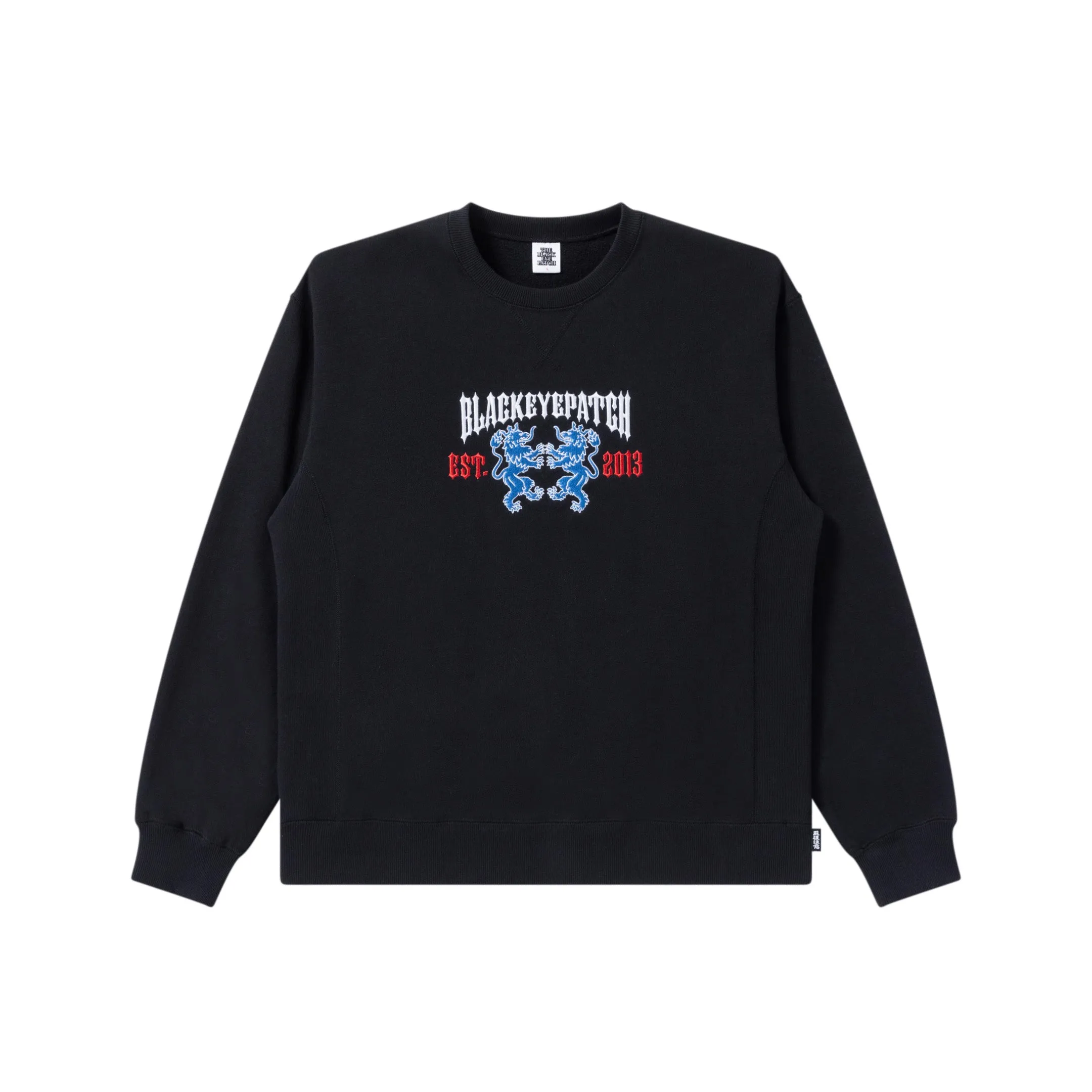 HERALDIC COLLEGE CREW SWEAT BLACK appropriate for work
