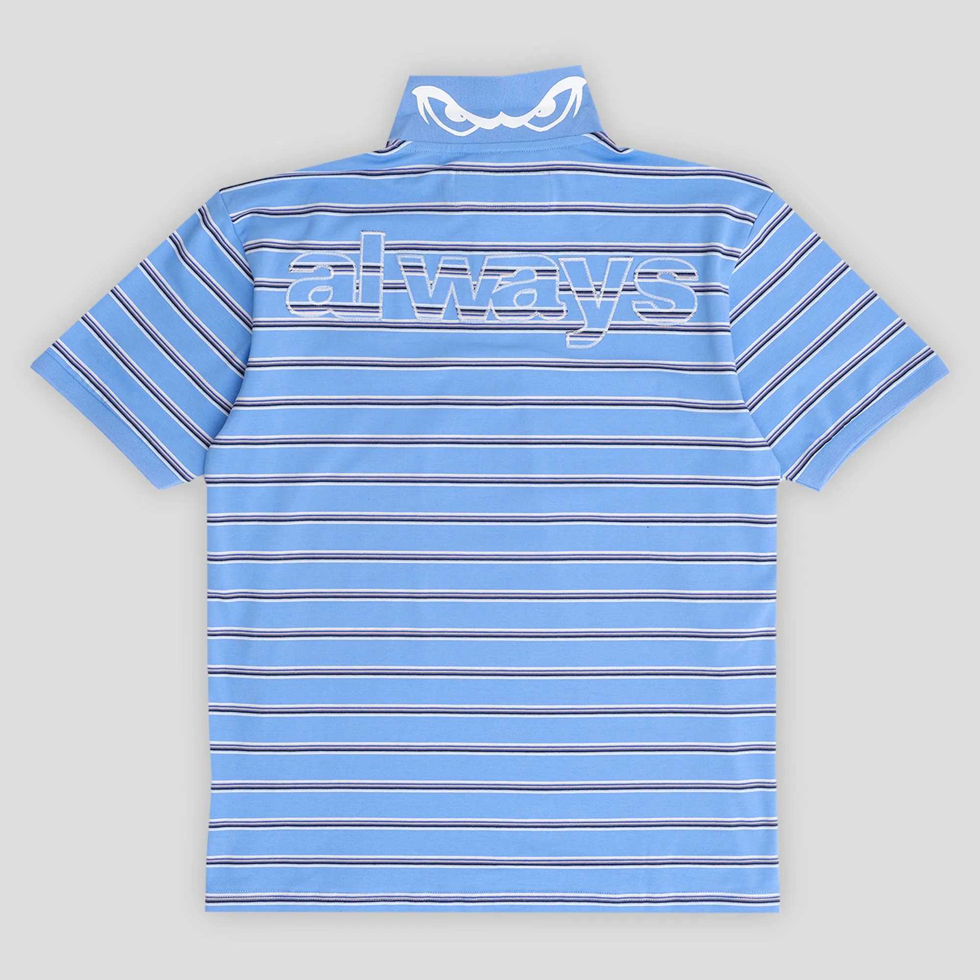 Always Do What You Should Do Educated Applique Polo - Blue / White Hidden Button Placket Comfort-First