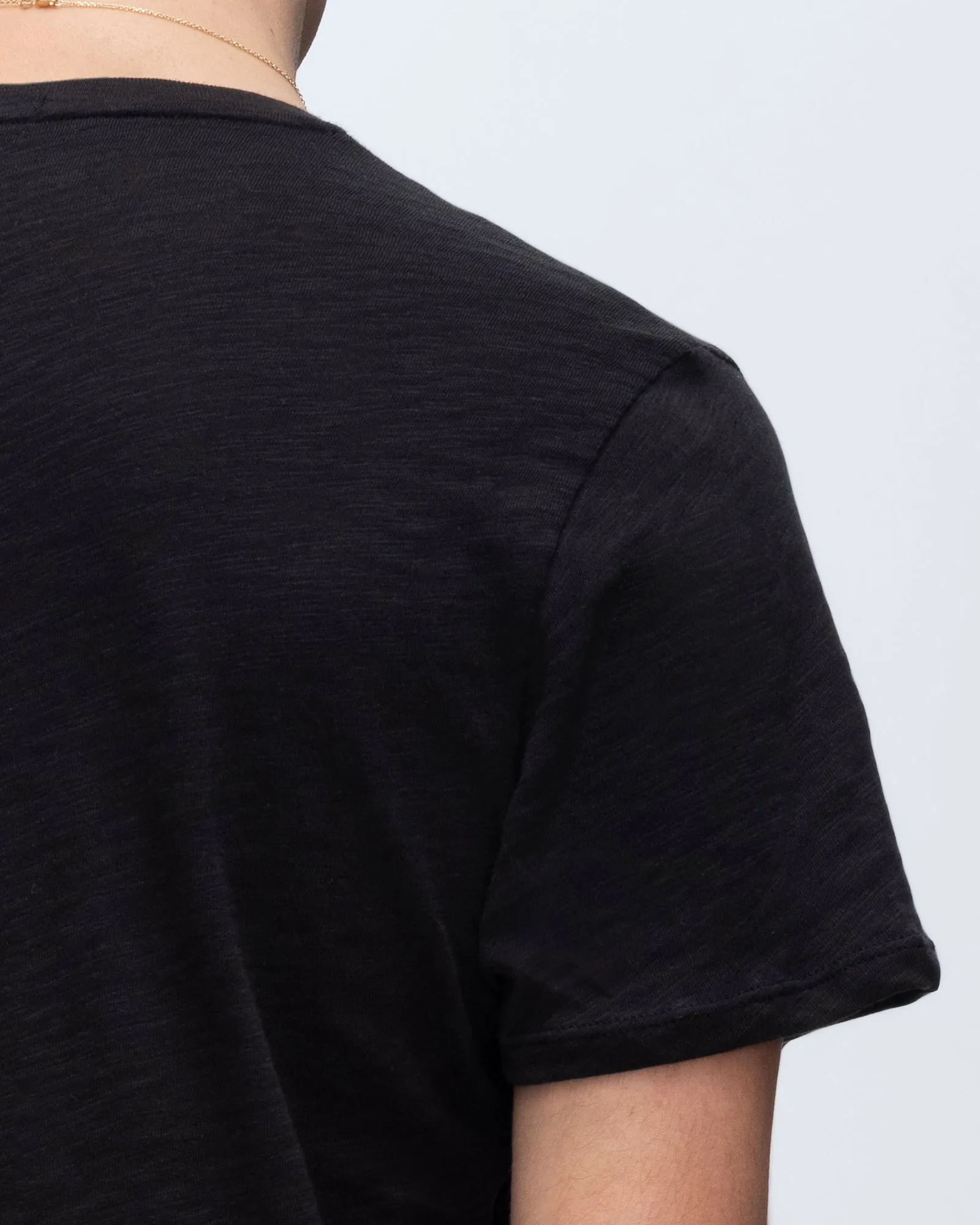 MinimalistDesign Slub Jersey Crew Neck Tee - Black
