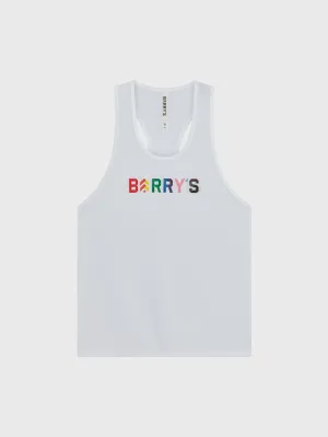 BARRY'S PRIDE RELAY WHITE MESH TANK Anti Ride Up Design