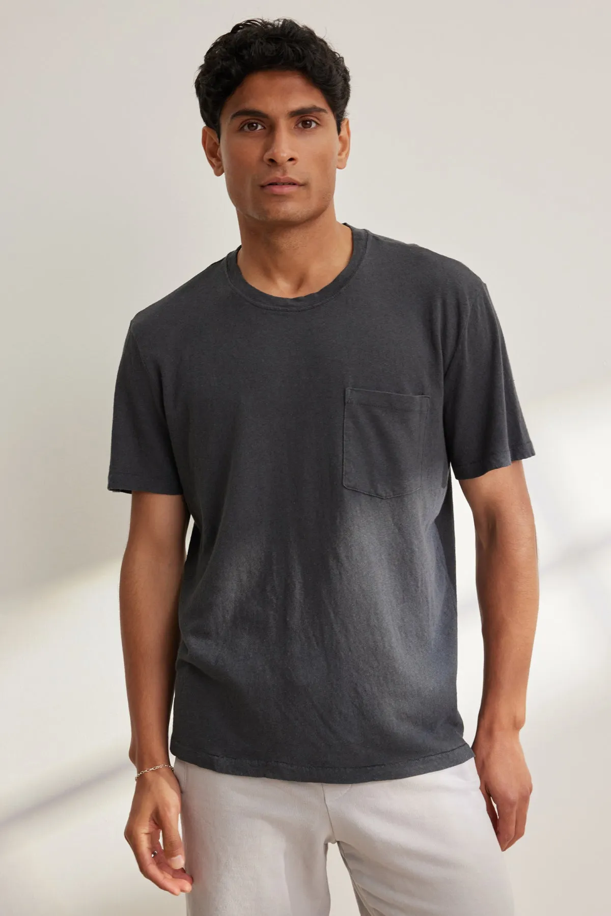 Lace trim LEVINSON LINEN COTTON TEE