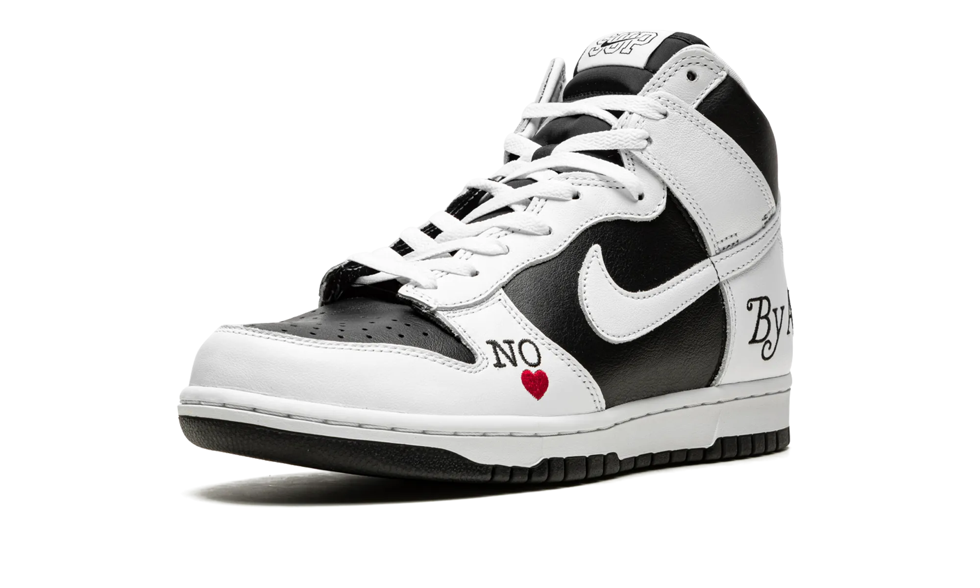 SB Dunk High "Supreme - By Any Means - White/Black" Fashion-Forward Look