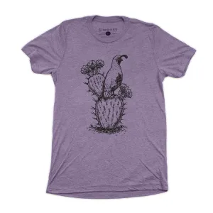Cactus Quail Tee-Heather Purple Long Sleeve