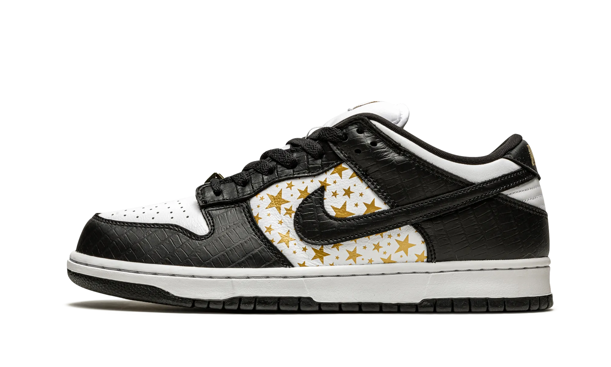 SB Dunk Low "Supreme - Stars - Black" lace up closure Minimal Comfort
