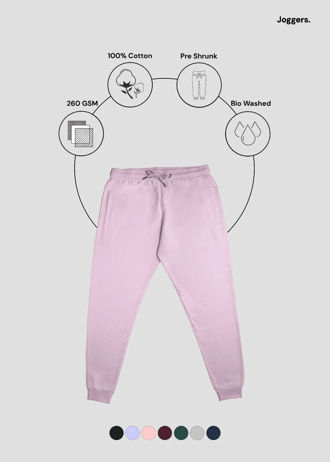 Core Basic Light Pink Joggers | UJ29
